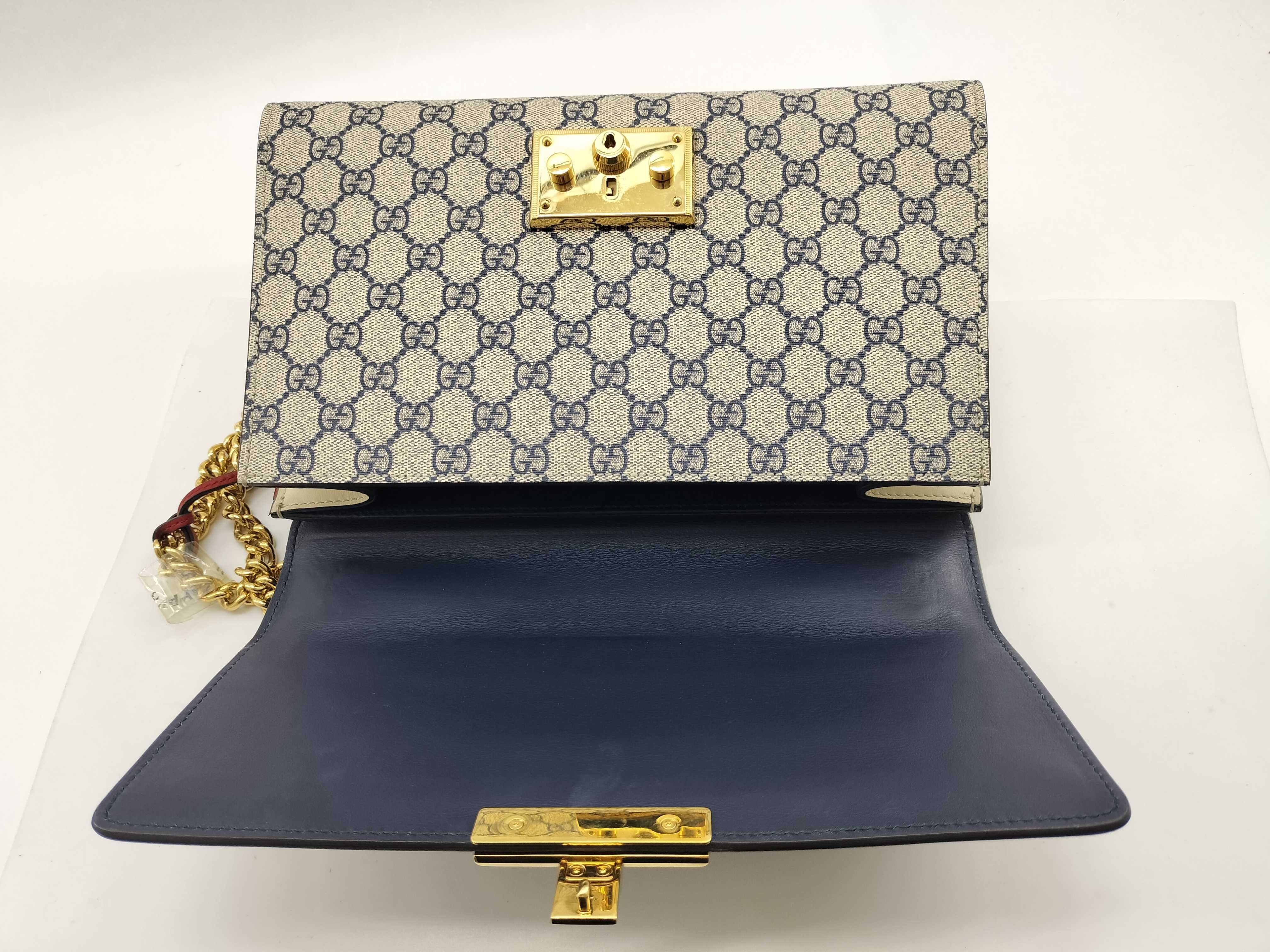 GG Supreme PH- Blue GG Supreme Coated Canvas Padlock Medium Shoulder Bag — view 10
