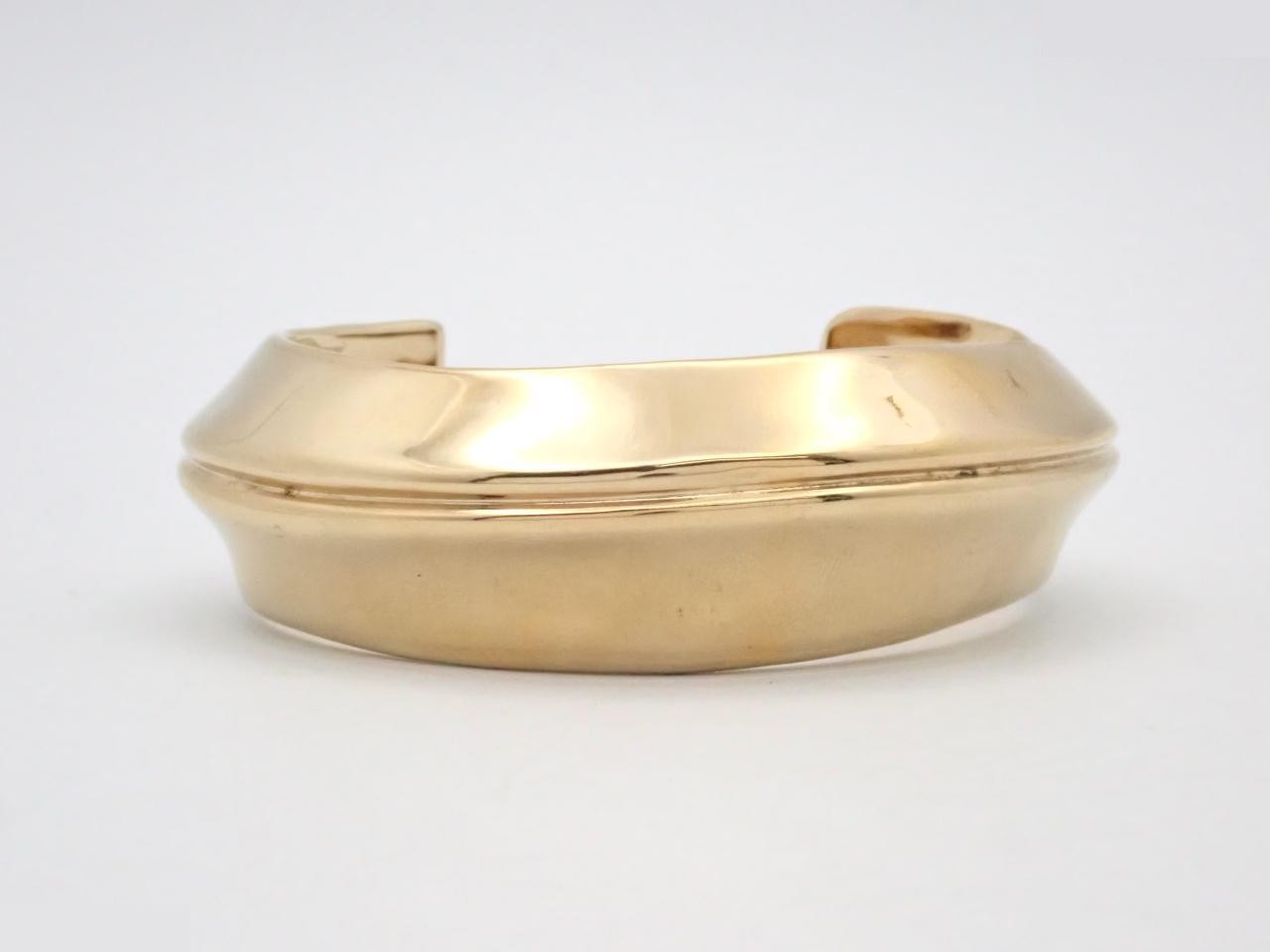 Bamboo Wide Cuff Bracelet, GP Gold, Wrist Circumference Approx. 16.5cm
