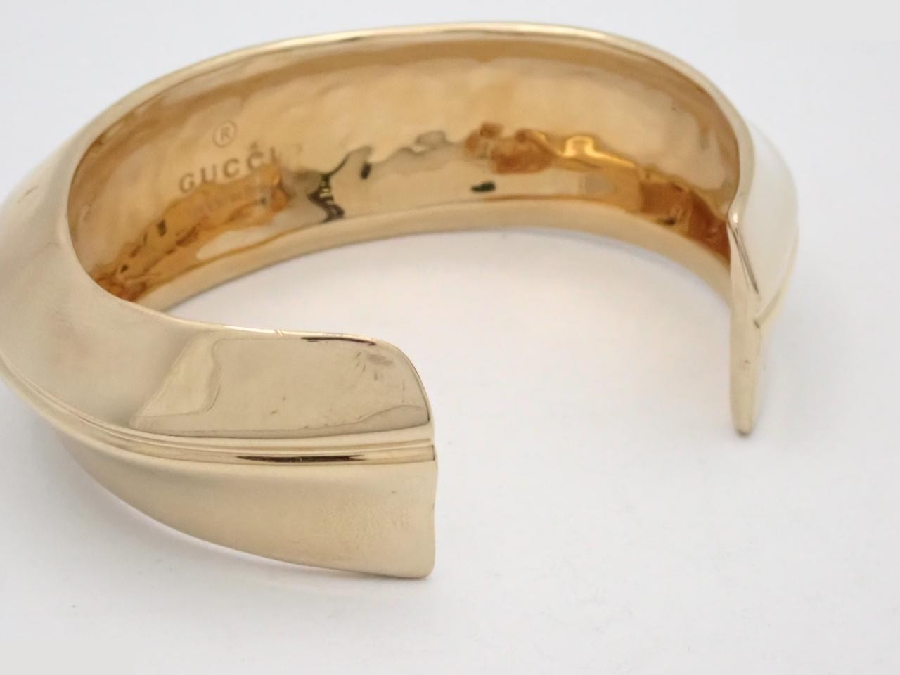Bamboo Wide Cuff Bracelet, GP Gold, Wrist Circumference Approx. 16.5cm — view 3