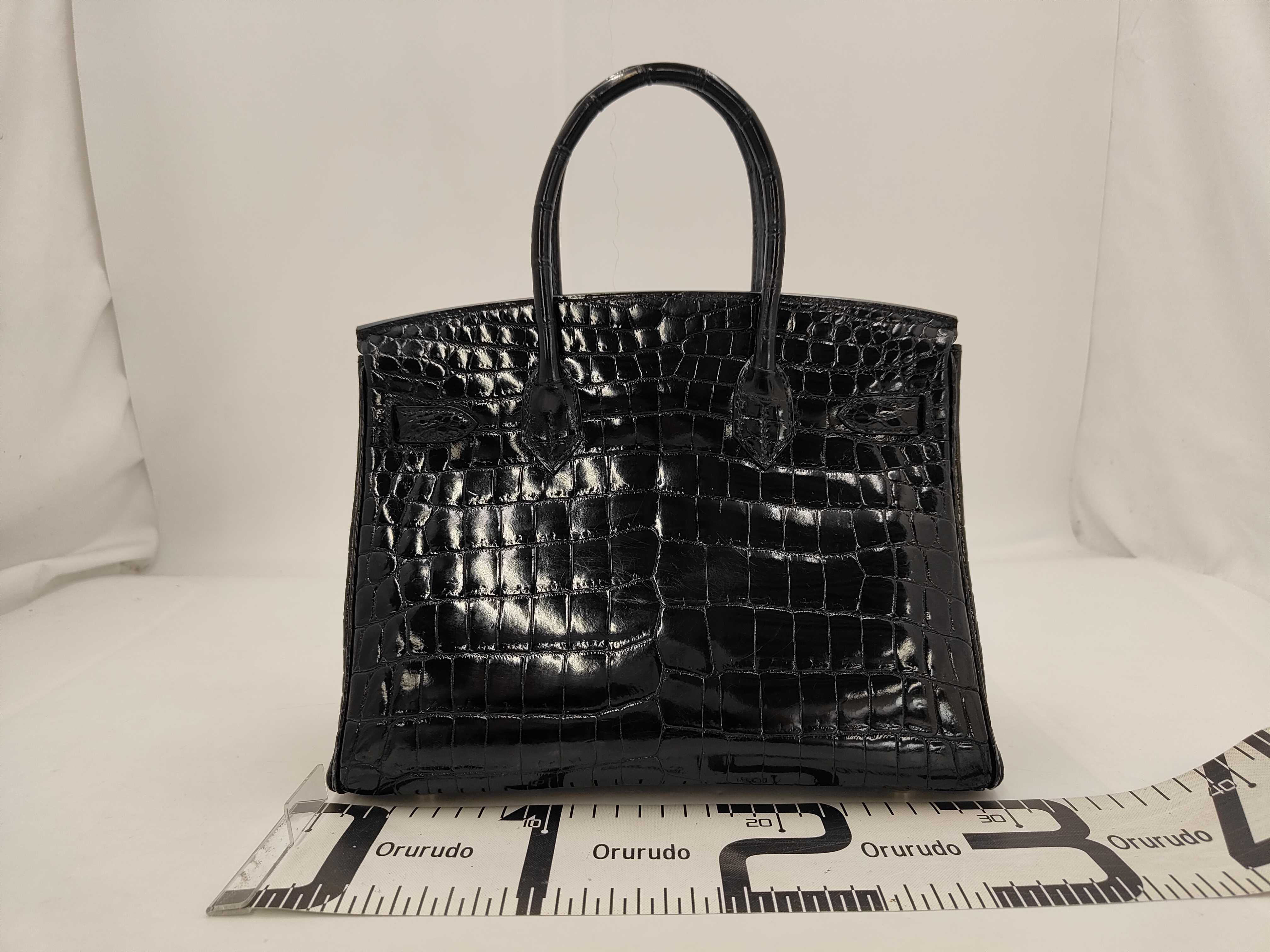 Birkin 30 Black Niloticus Leather Silver Hardware M Handbag — view 2
