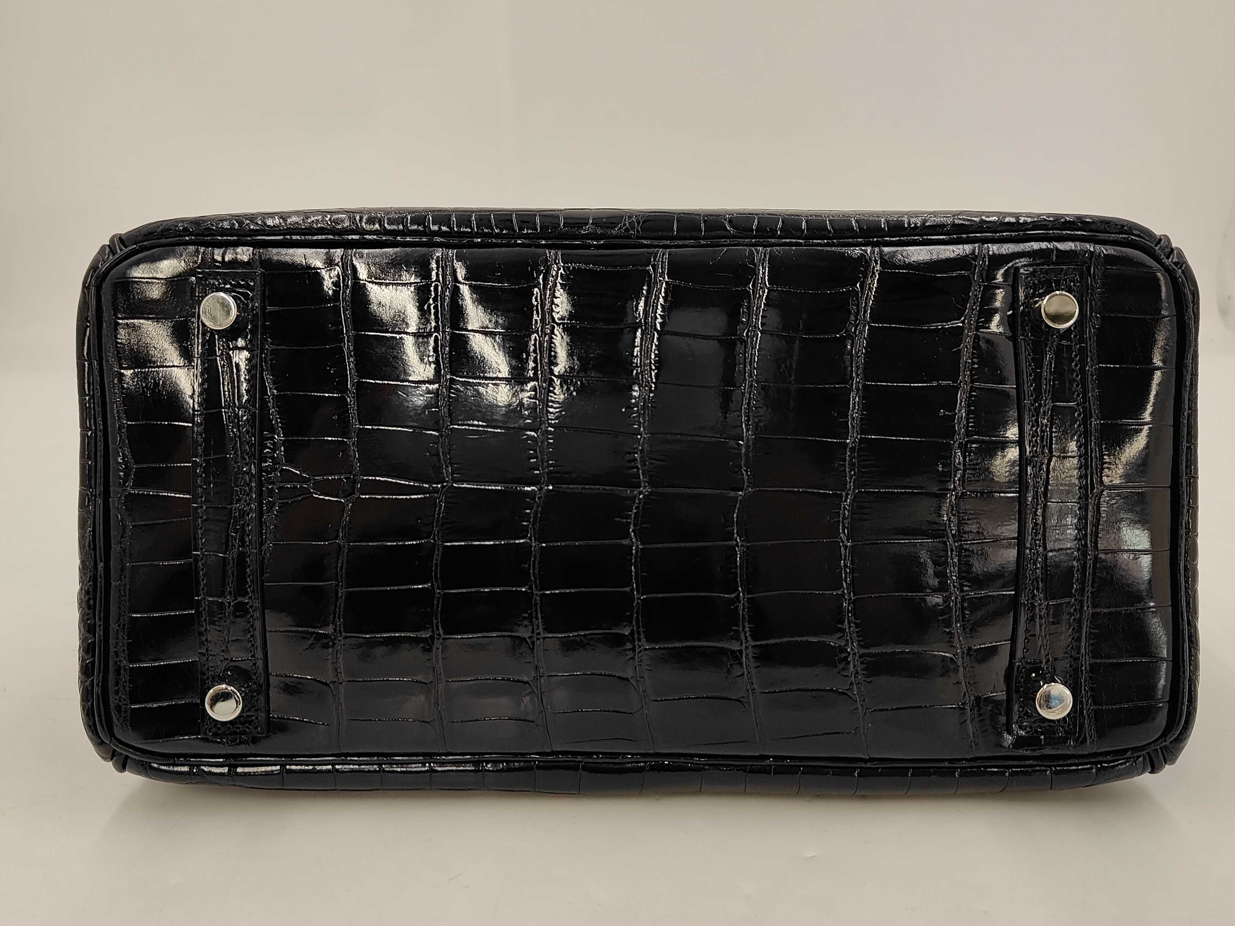 Birkin 30 Black Niloticus Leather Silver Hardware M Handbag — view 3