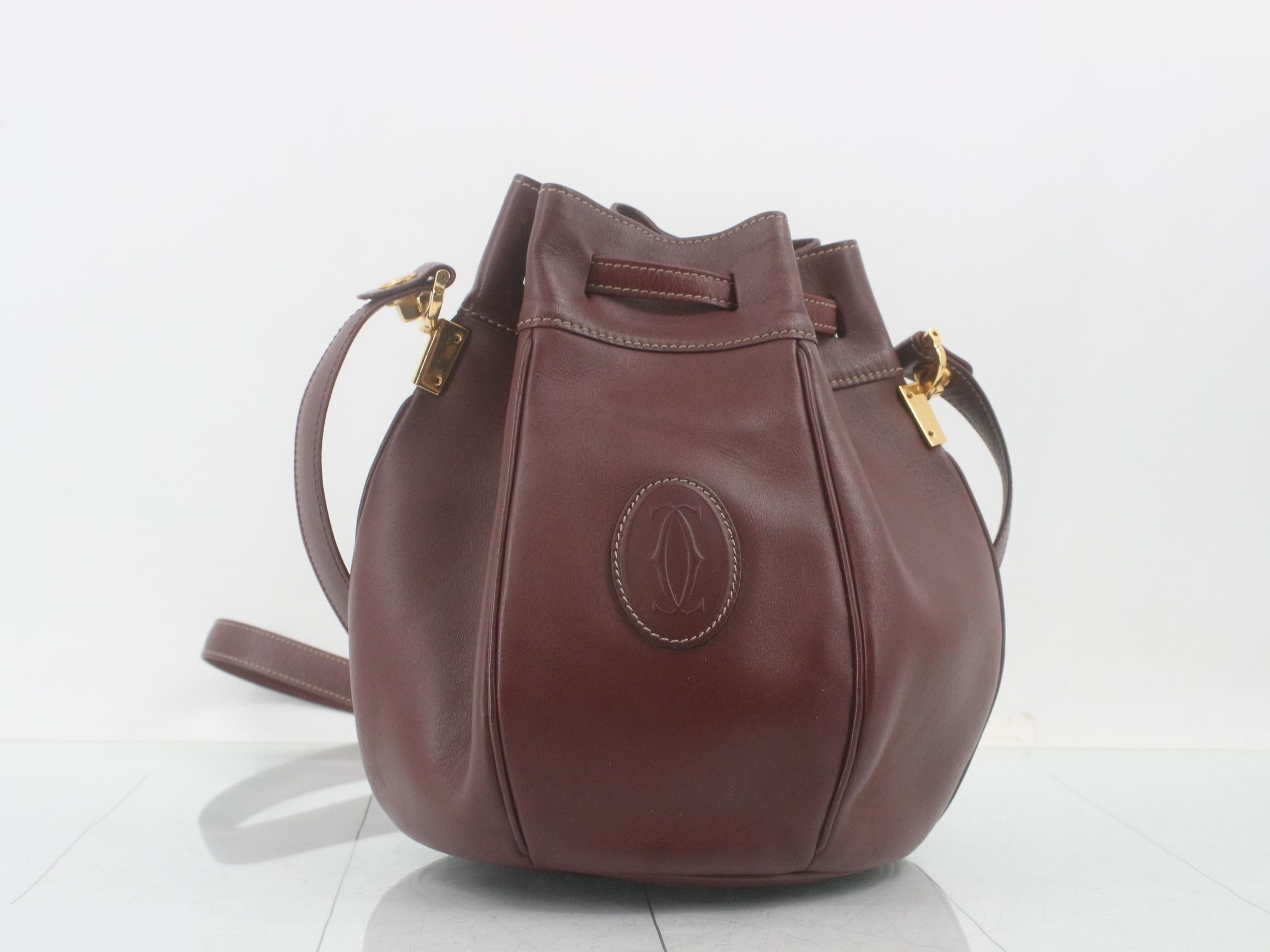 Must Drawstring Shoulder Bag, Bordeaux — view 2