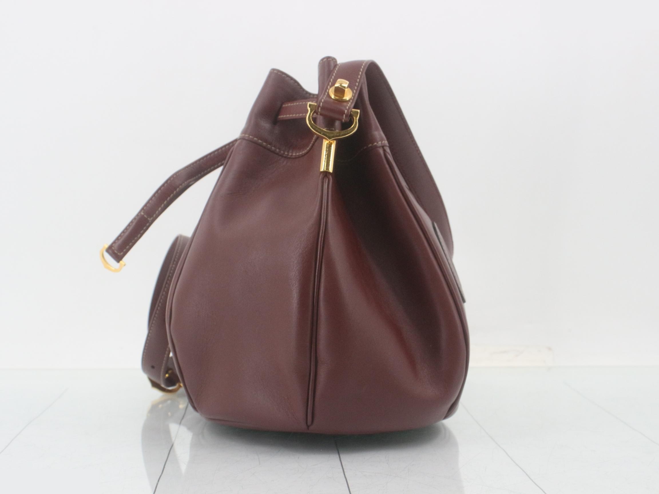 Must Drawstring Shoulder Bag, Bordeaux — view 3