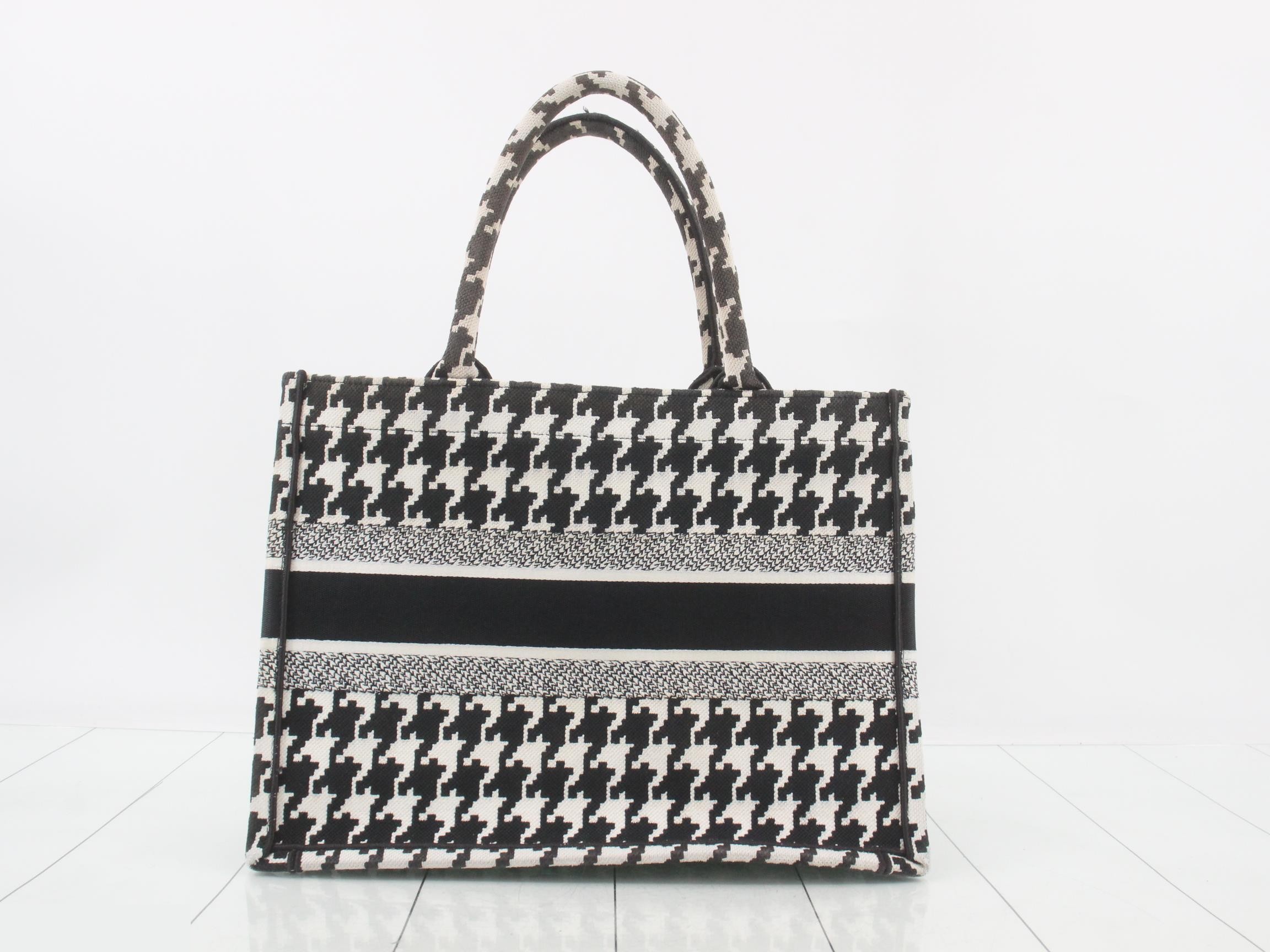 Book Tote, Medium, Houndstooth Pattern, Tote Bag — view 2