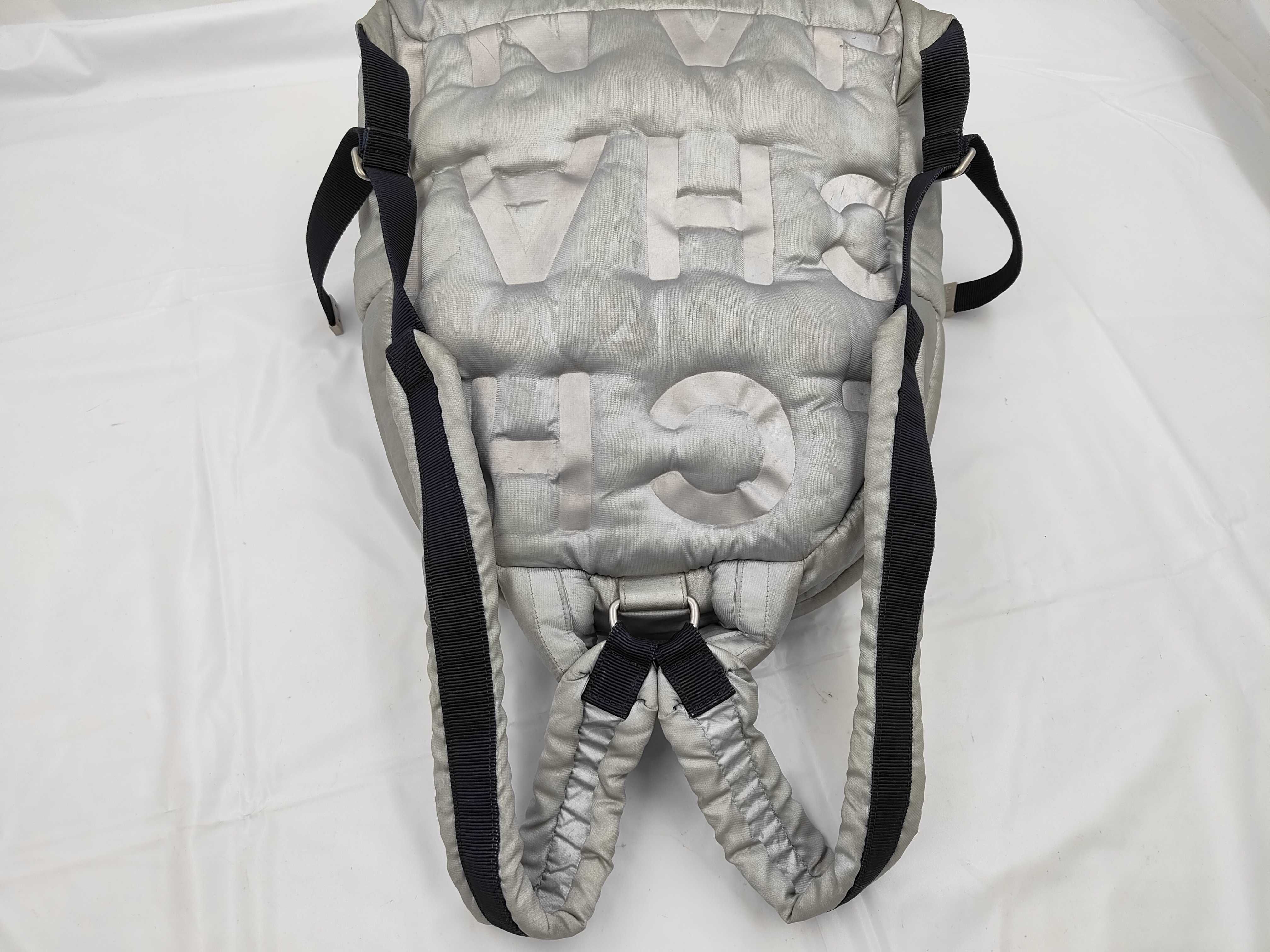 Doudoune Embossed Logo Nylon Backpack, Silver, Silver Hardware, 24933238 Bag — view 3