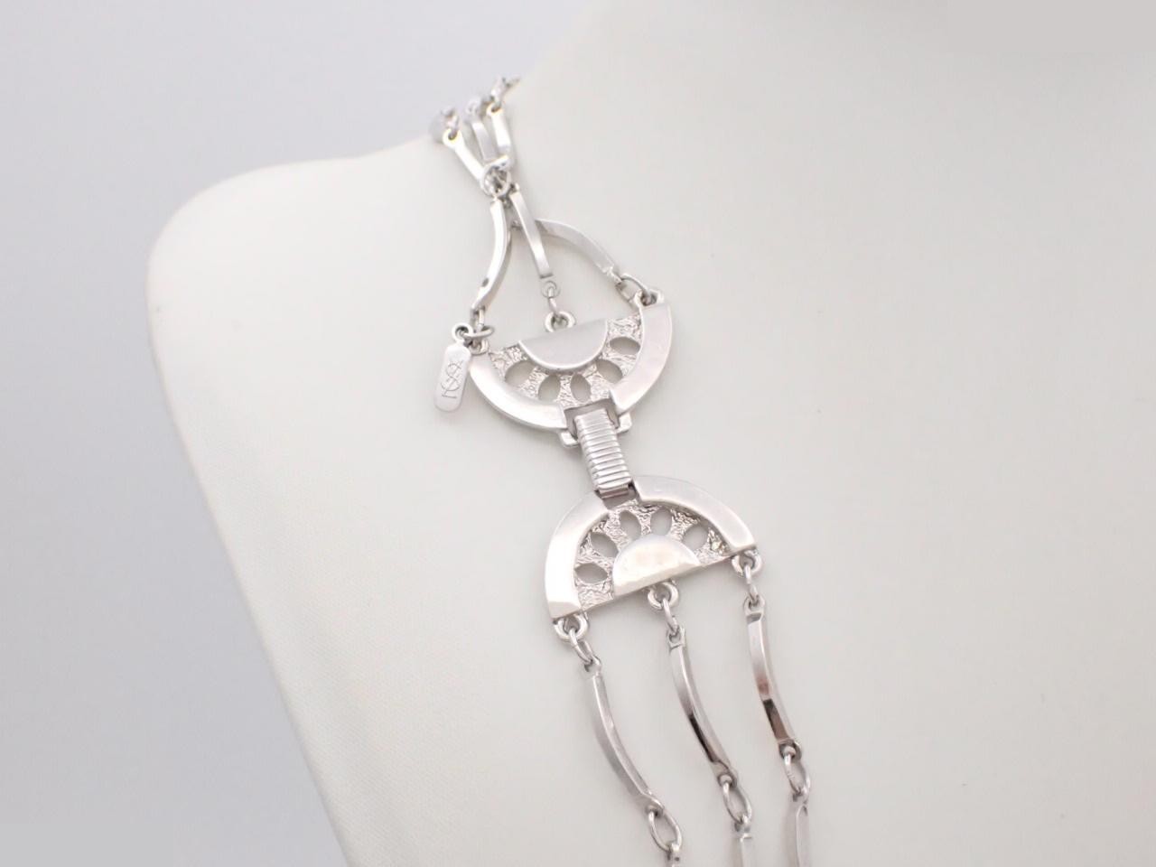 Triple-strand silver necklace, approximately 76cm neck circumference. — view 2