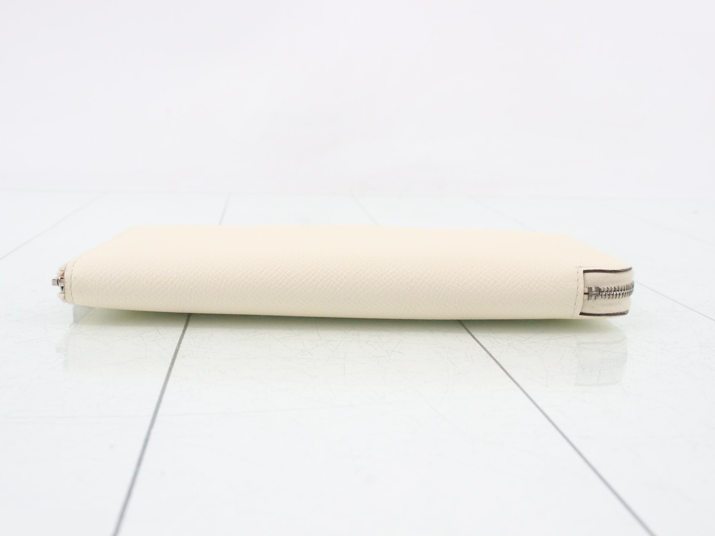 Azap Long Leather Wallet, White — view 3