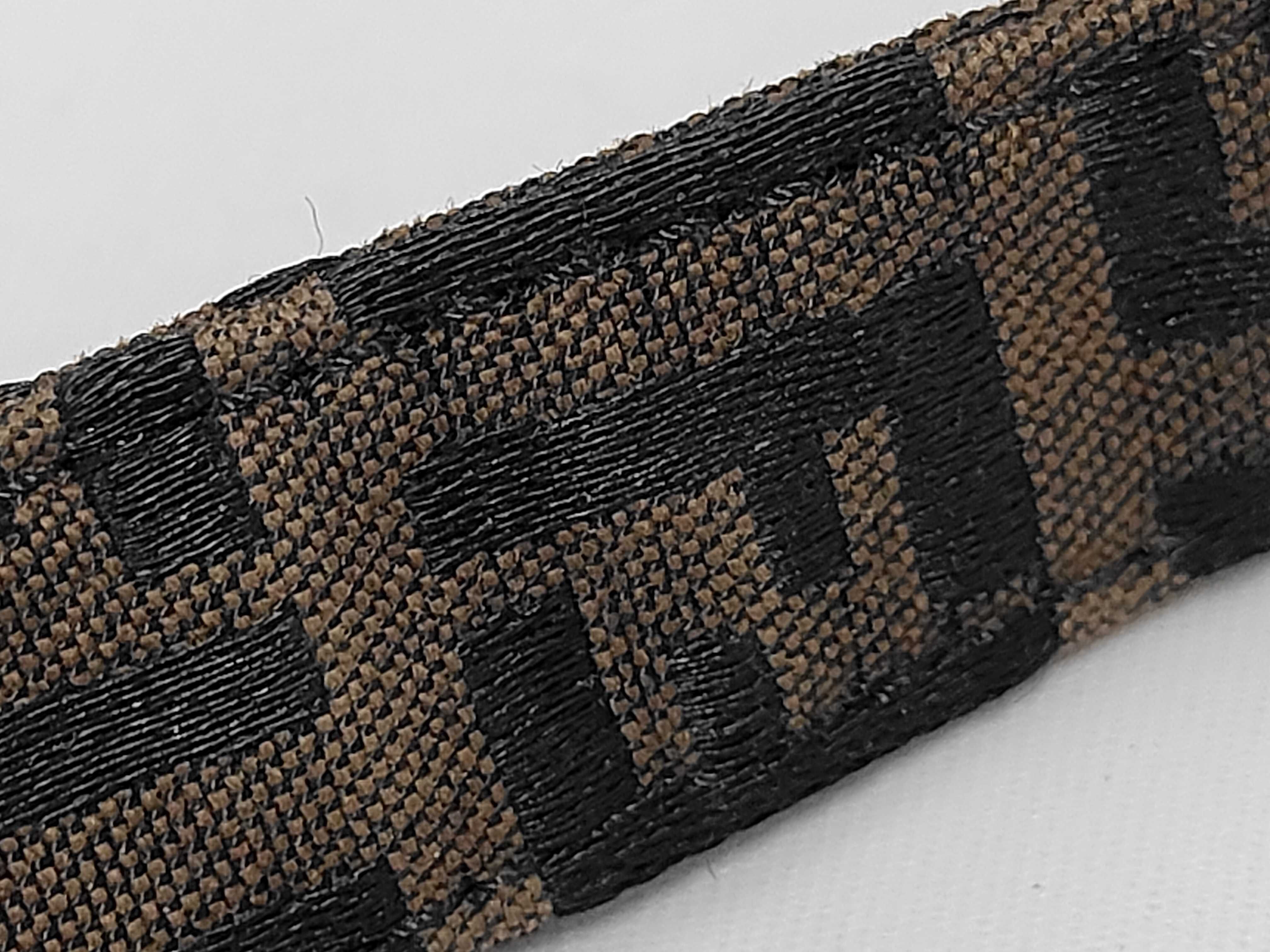 Baguette bag in dark brown/black zucchino canvas with gold hardware. — view 6