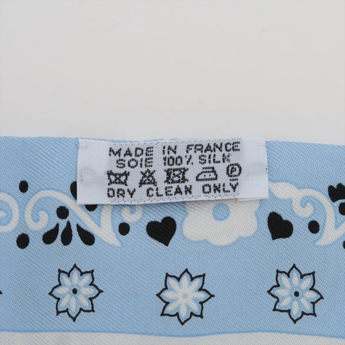 Twilly Peuple du Vent (People of the Wind) Scarf, Silk, Light Blue, Slight wear and tear. — view 3