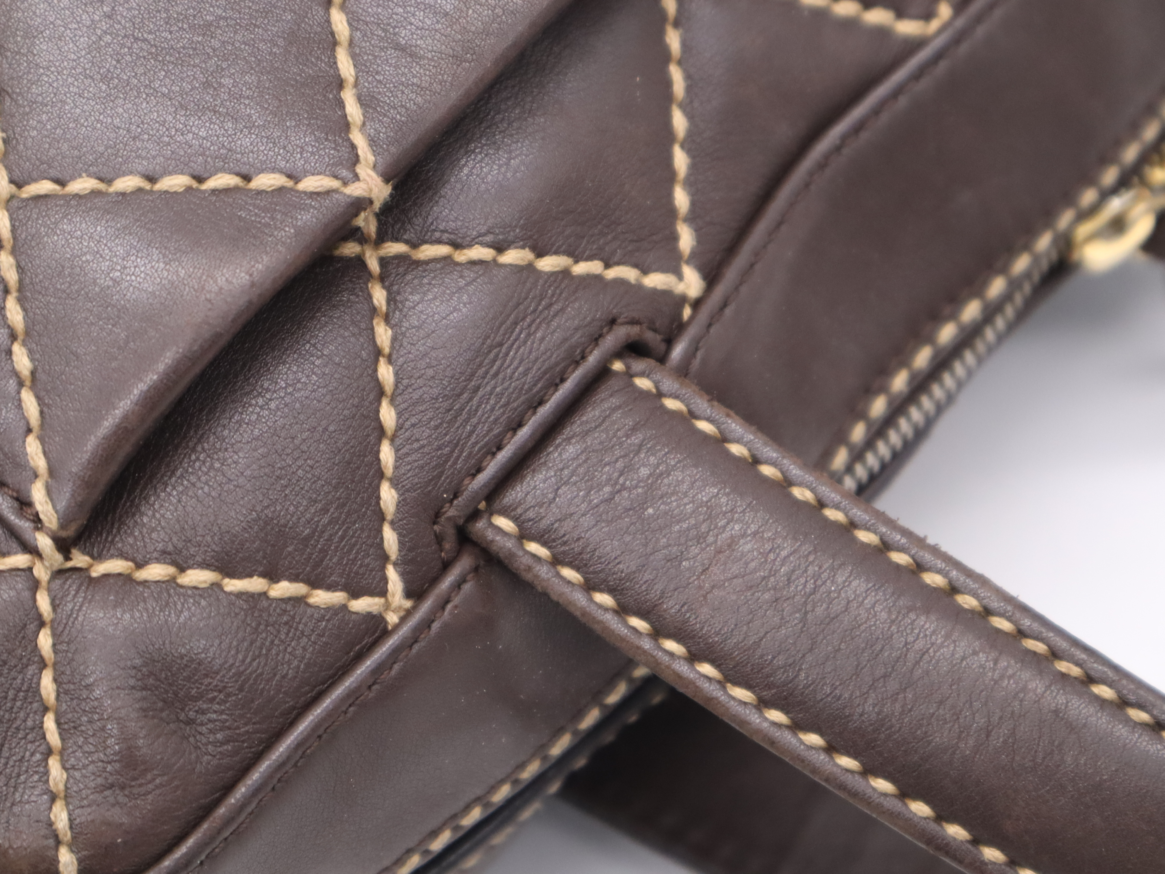 Leather Wild Stitch Boston Bag, Brown, Gold Hardware, with Seal and Pouch, 7802572 Boston Bag — view 7