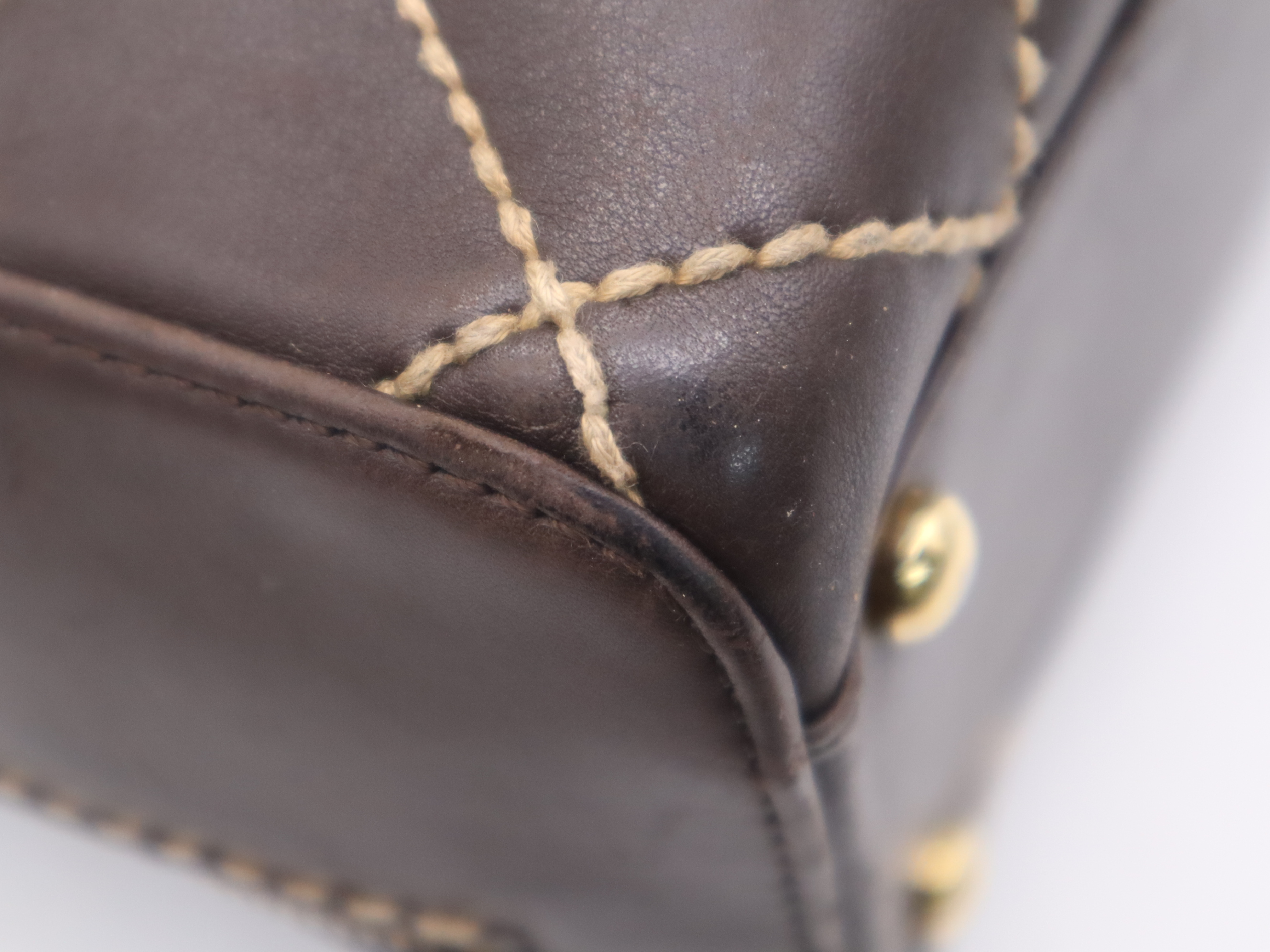 Leather Wild Stitch Boston Bag, Brown, Gold Hardware, with Seal and Pouch, 7802572 Boston Bag — view 9