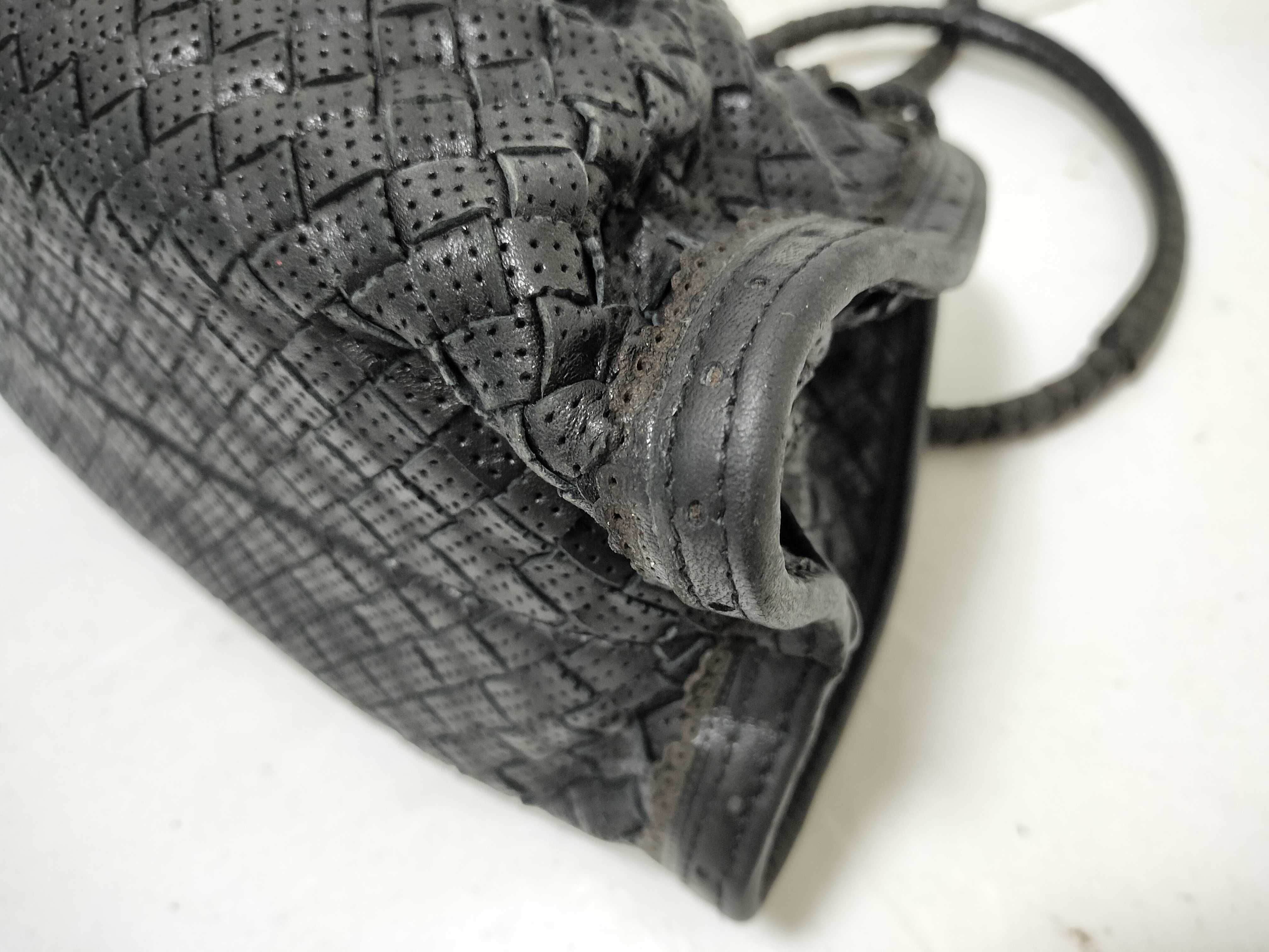 One-Shoulder Bag Intrecciato Perforated Leather Black Shoulder Bag — view 6
