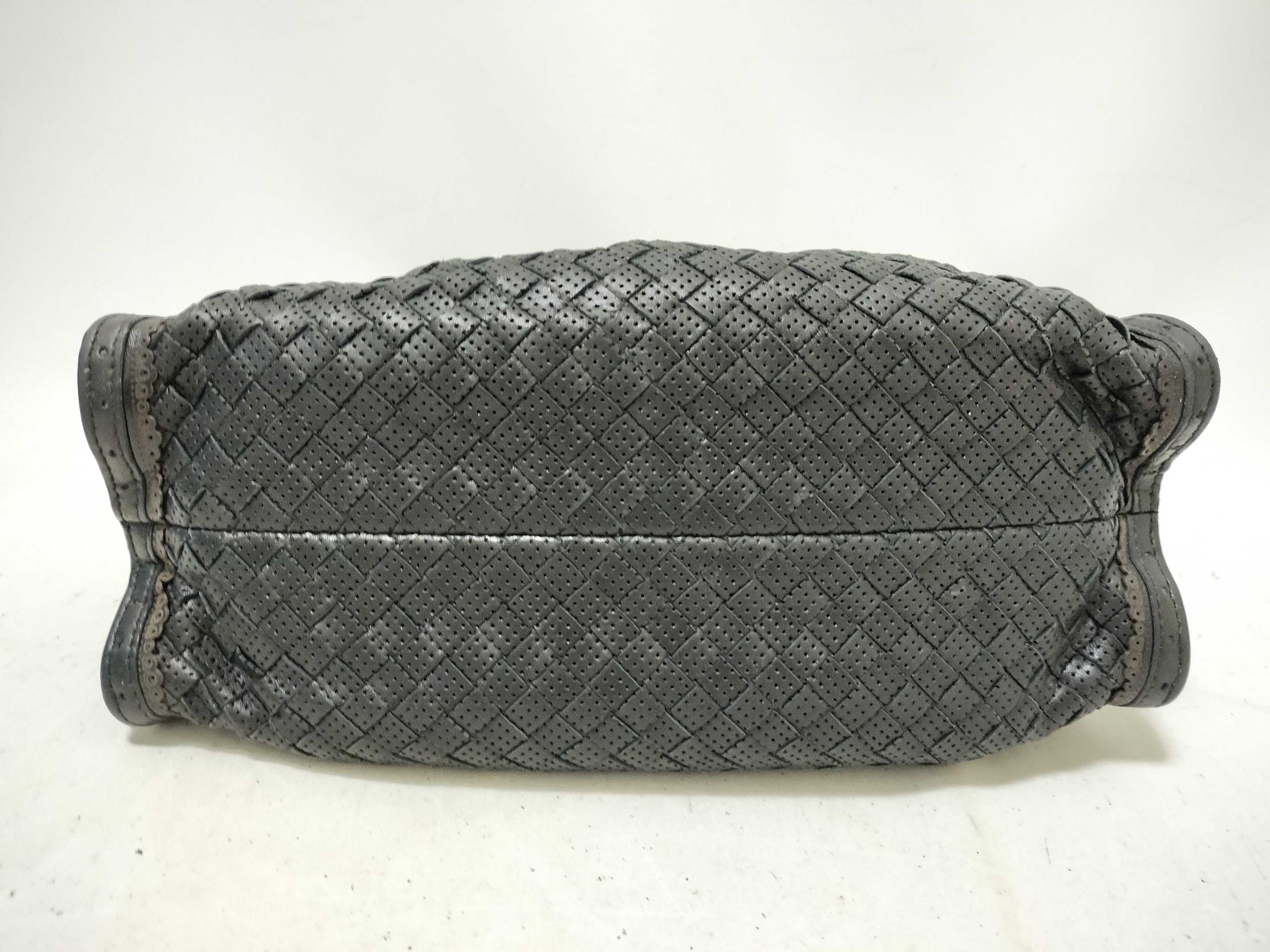 One-Shoulder Bag Intrecciato Perforated Leather Black Shoulder Bag — view 7