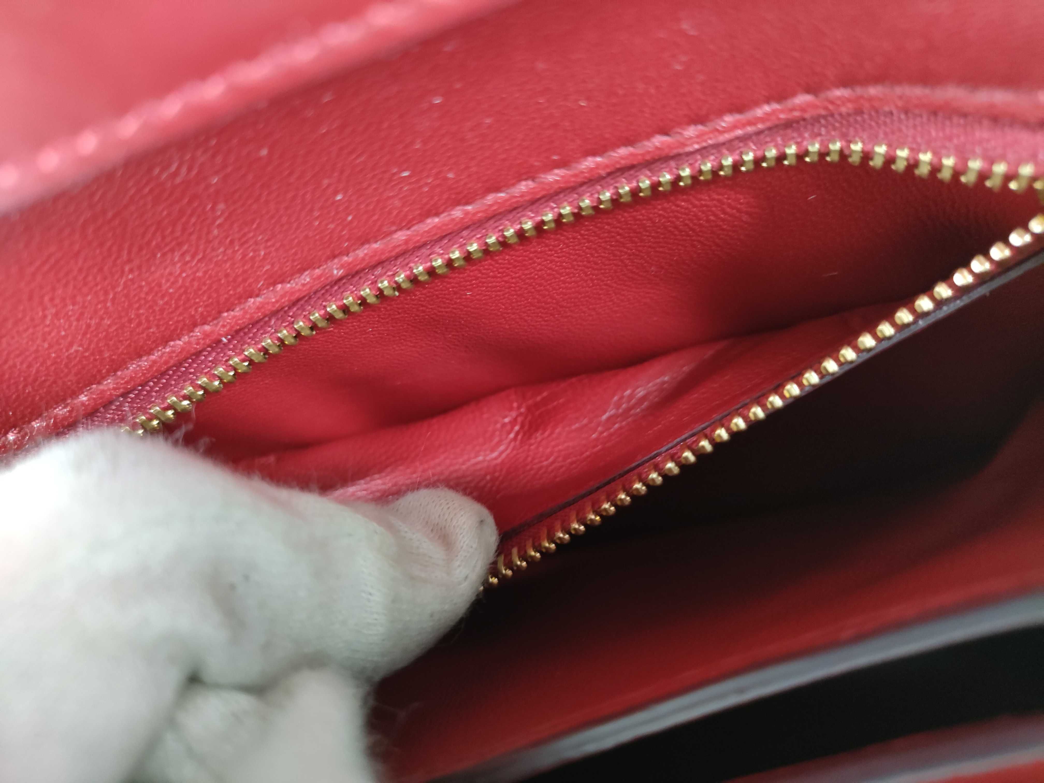 Classic Box Small Shoulder Bag, Leather, Red — view 7