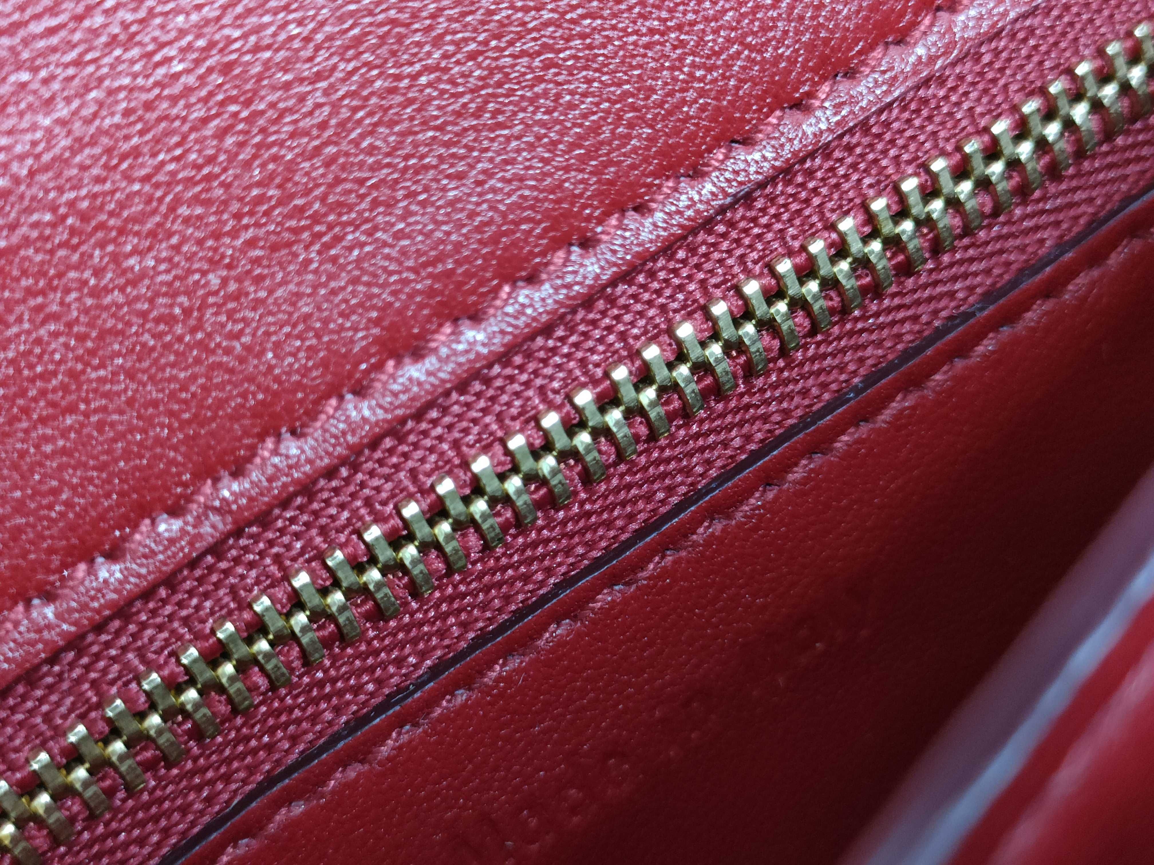 Classic Box Small Shoulder Bag, Leather, Red — view 9