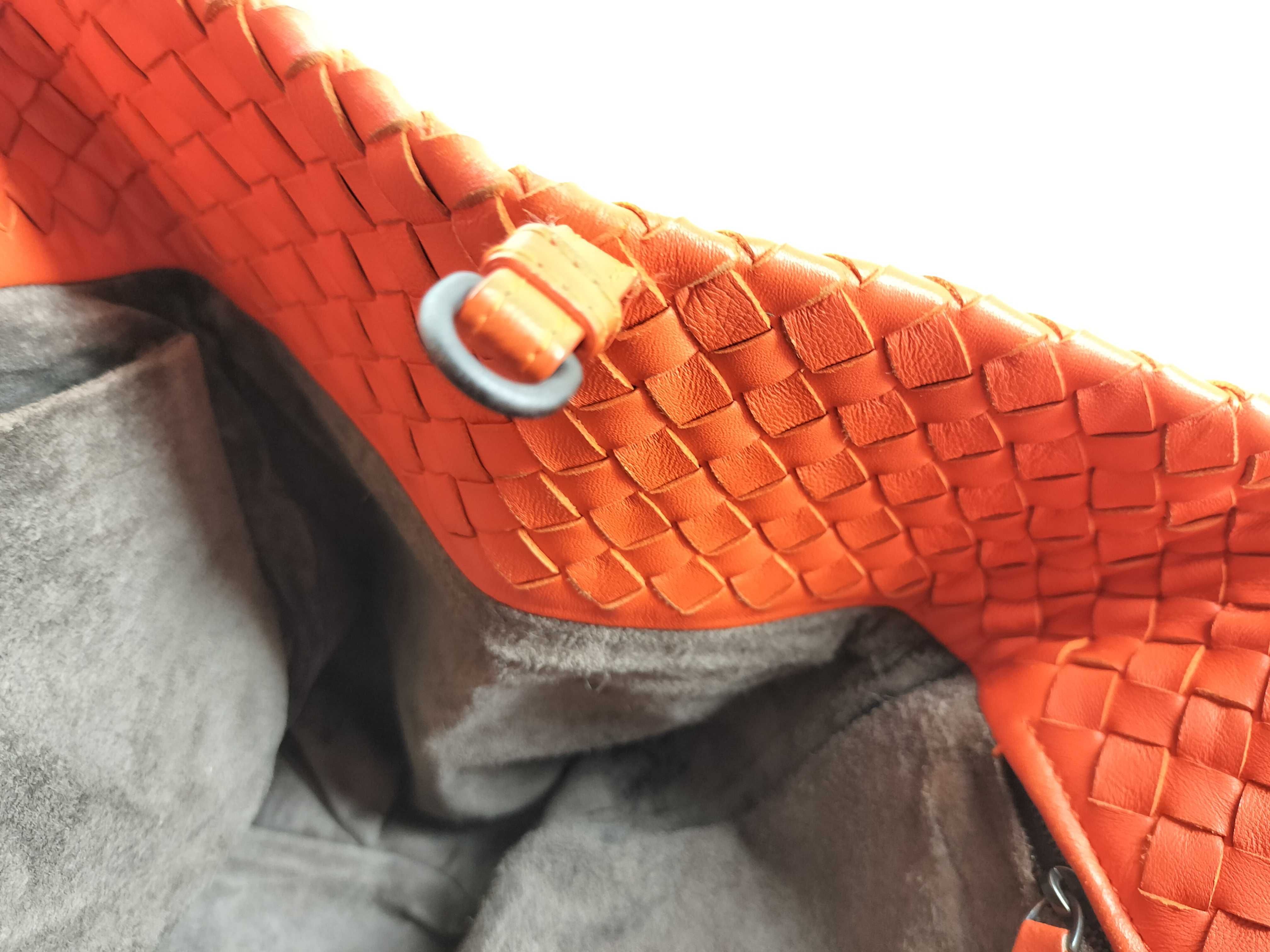 Intrecciato Bottega Veneta Tote Bag Leather B02407623P Orange Intrecciato Tote Bag — view 9