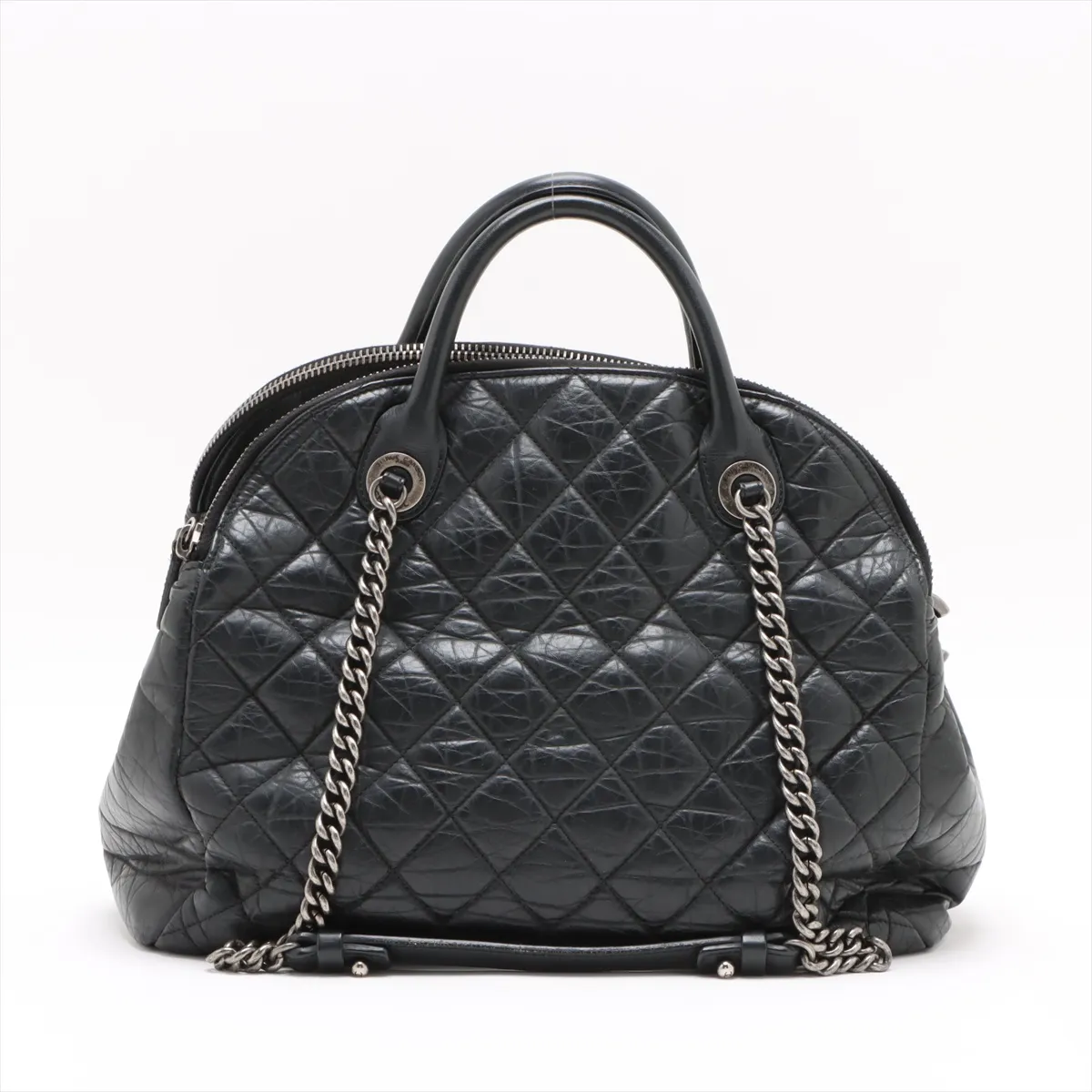 Matelasse Vintage Calf 2WAY Handbag Black Gunmetal Metal Fittings 17613049 17th Series — view 2