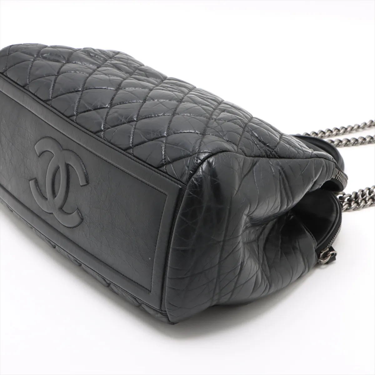 Matelasse Vintage Calf 2WAY Handbag Black Gunmetal Metal Fittings 17613049 17th Series — view 3