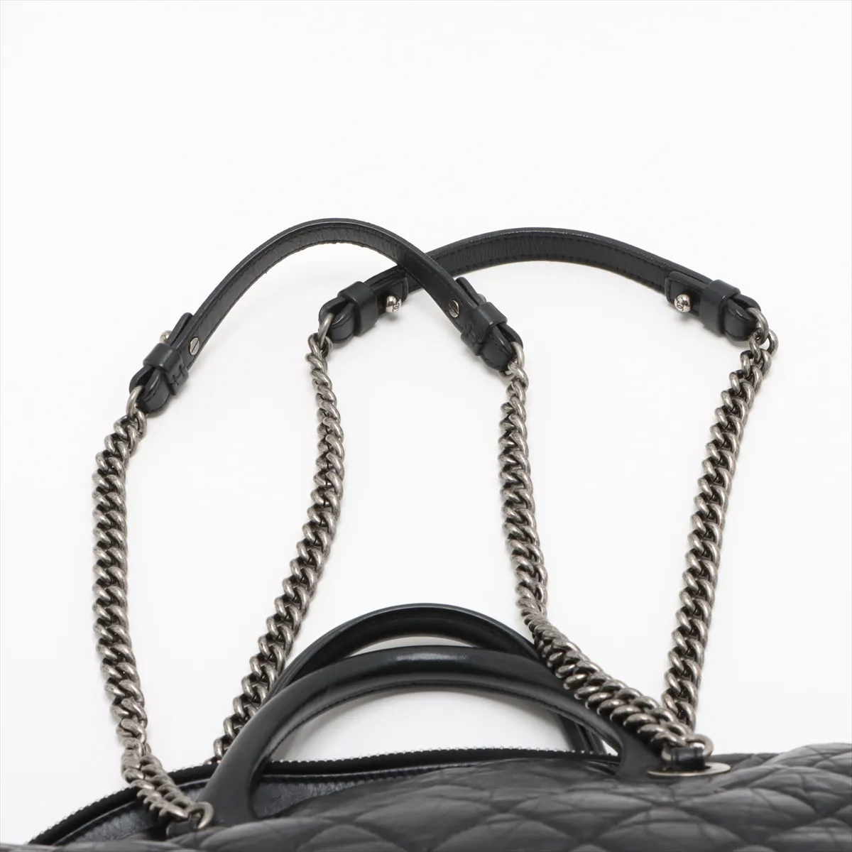 Matelasse Vintage Calf 2WAY Handbag Black Gunmetal Metal Fittings 17613049 17th Series — view 6
