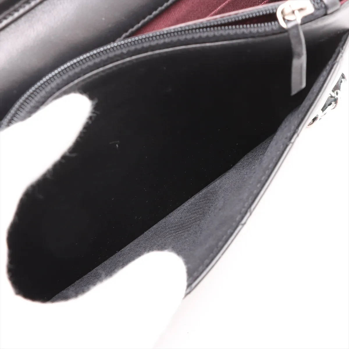 Matelassé Lambskin Chain Wallet, Black, Silver Hardware, 17837976, Serial Number 17, AP0250 — view 9
