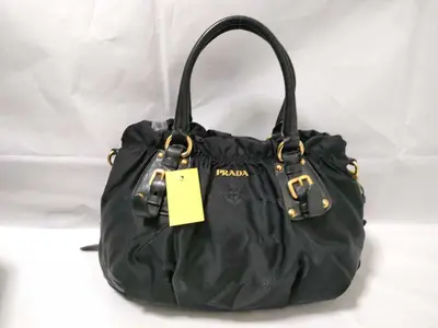Nylon Leather 2-Way Shoulder Bag