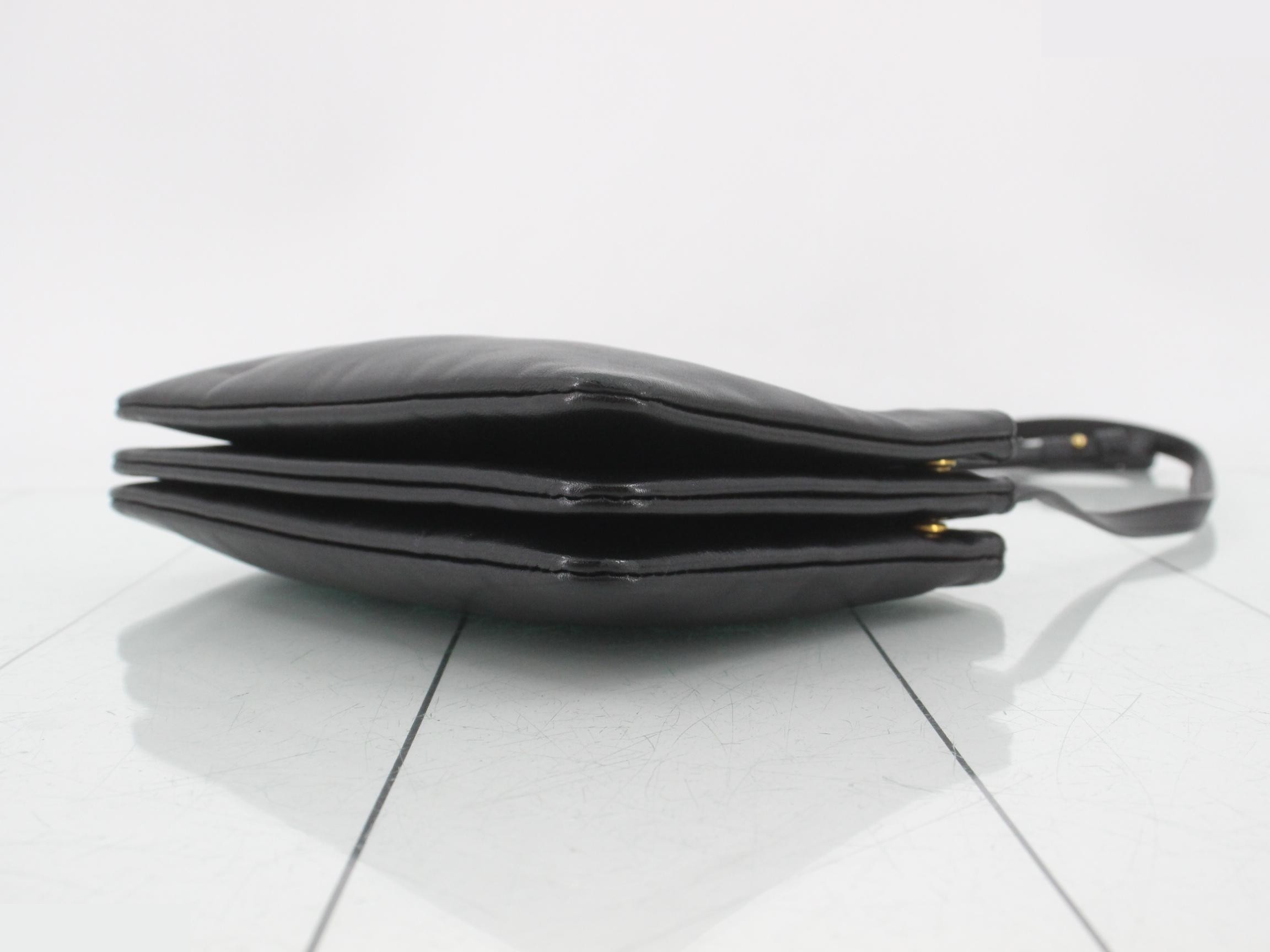 Leather Trio Shoulder Bag, Black, Gold Hardware — view 6