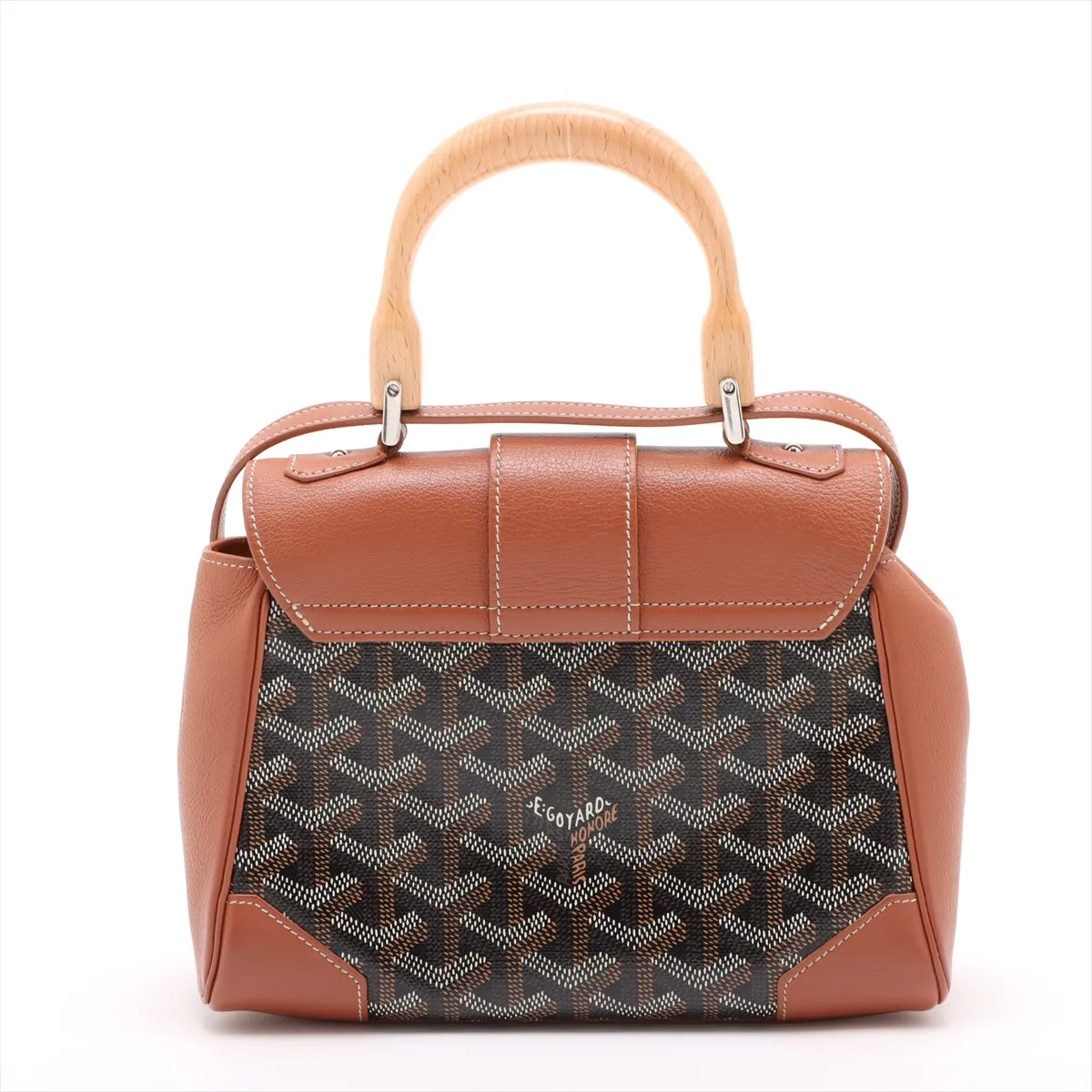 Saigon Mini PVC x Leather 2WAY Handbag Black x Brown — view 2