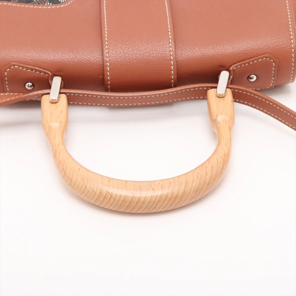 Saigon Mini PVC x Leather 2WAY Handbag Black x Brown — view 5