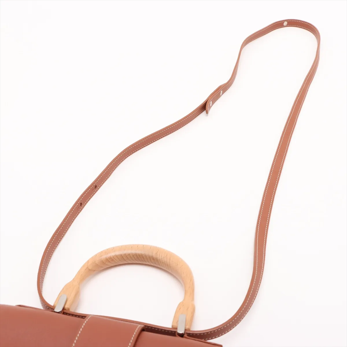 Saigon Mini PVC x Leather 2WAY Handbag Black x Brown — view 7