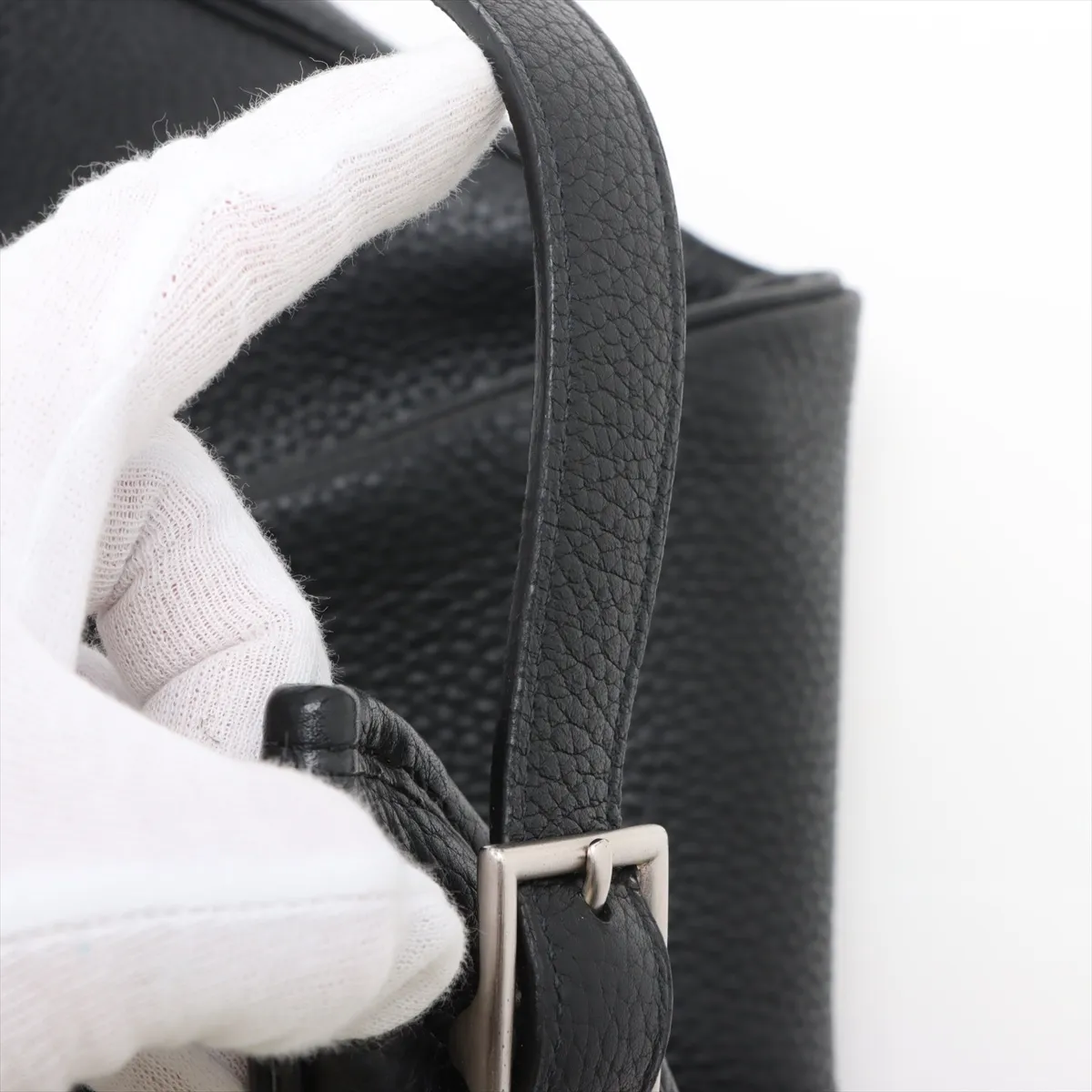 Masai PM Taurillon Clemence Black Silver Hardware J:2006 — view 11