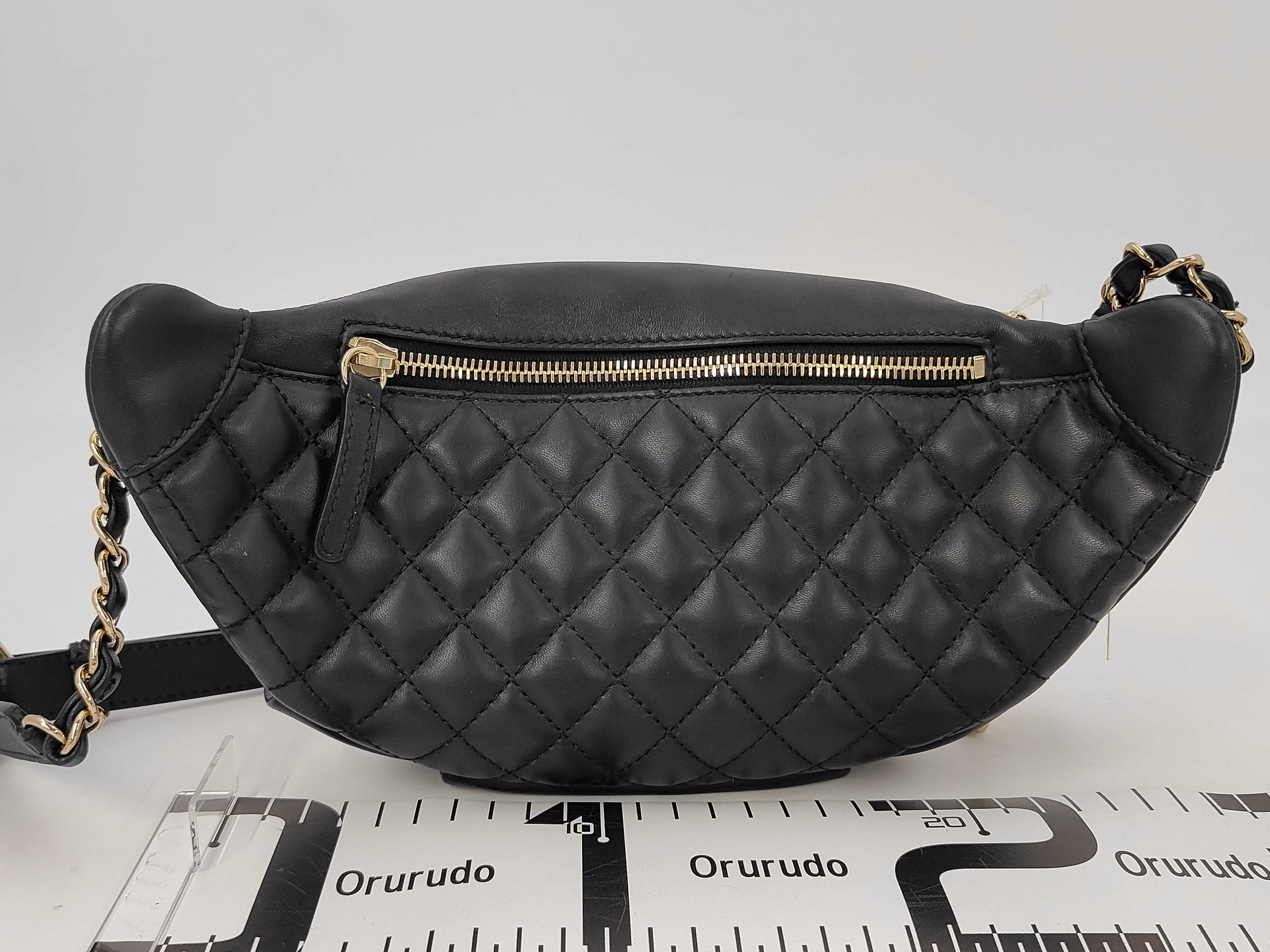 Matelassé Lambskin Body Bag, Black — view 2