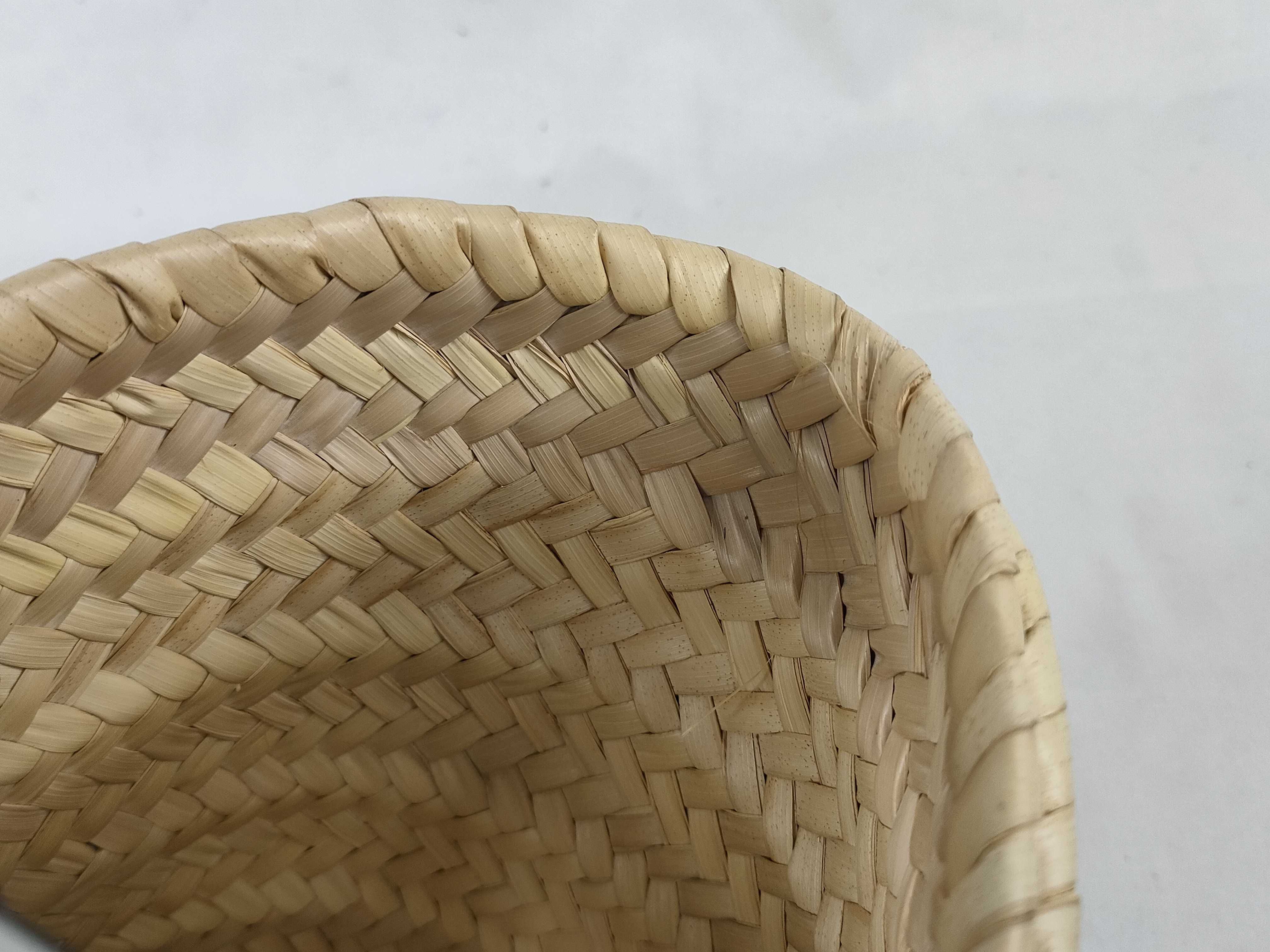 Basket Small Raffia x Leather Basket Bag Beige x White Handbag — view 8