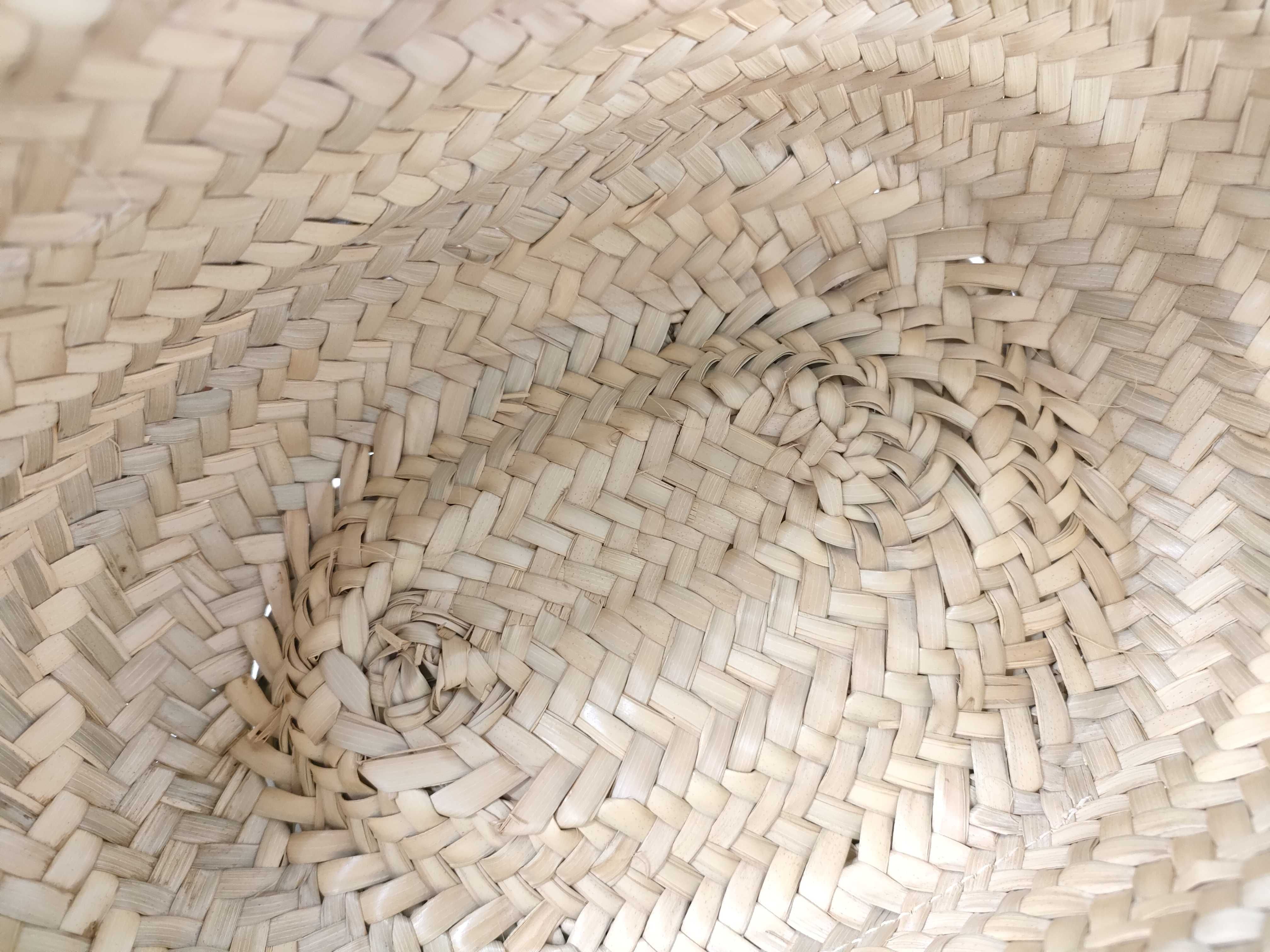 Basket Small Raffia x Leather Basket Bag Beige x White Handbag — view 9