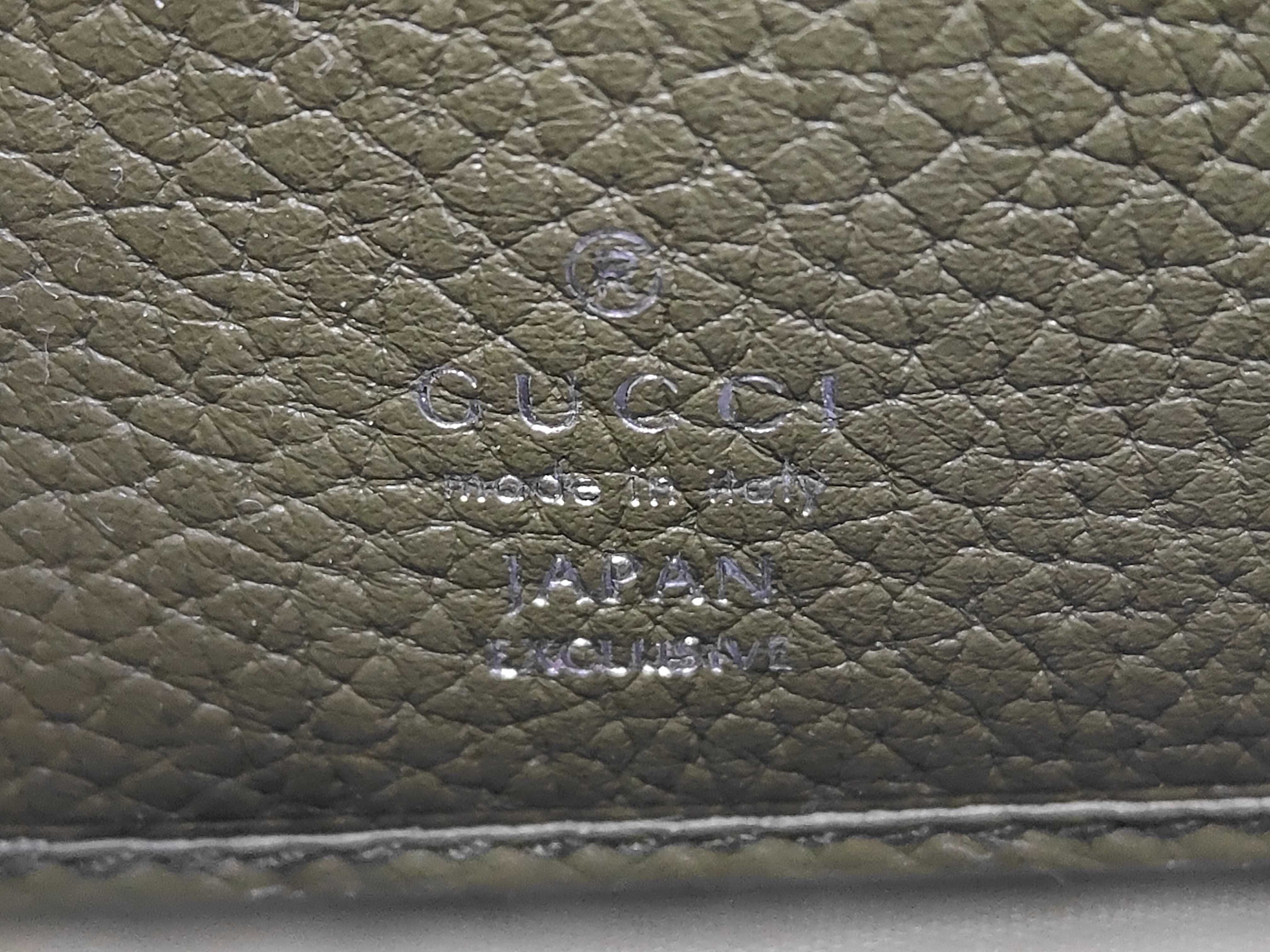 Leather Embossed Logo Round Zip Long Wallet 835120 Khaki Wallet — view 11