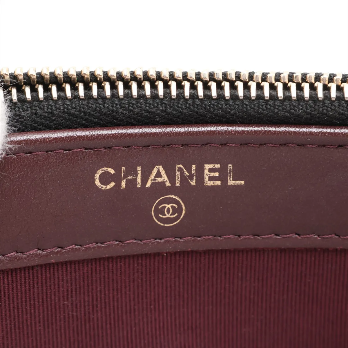 Matelassé Caviar Skin Chain Wallet, Black with Gold Hardware, 25753505 (Serial Number in the 25s) — view 9