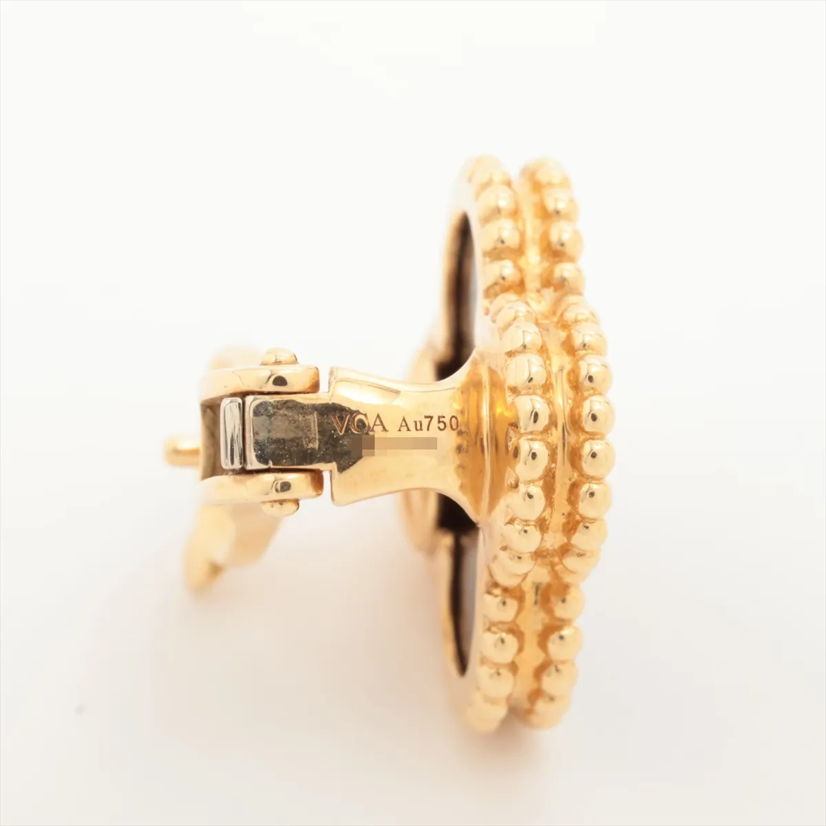 Vintage Alhambra Onyx Earrings, 750 (Yellow Gold), 6.8g, JE209161. Hallmark damaged, — view 5
