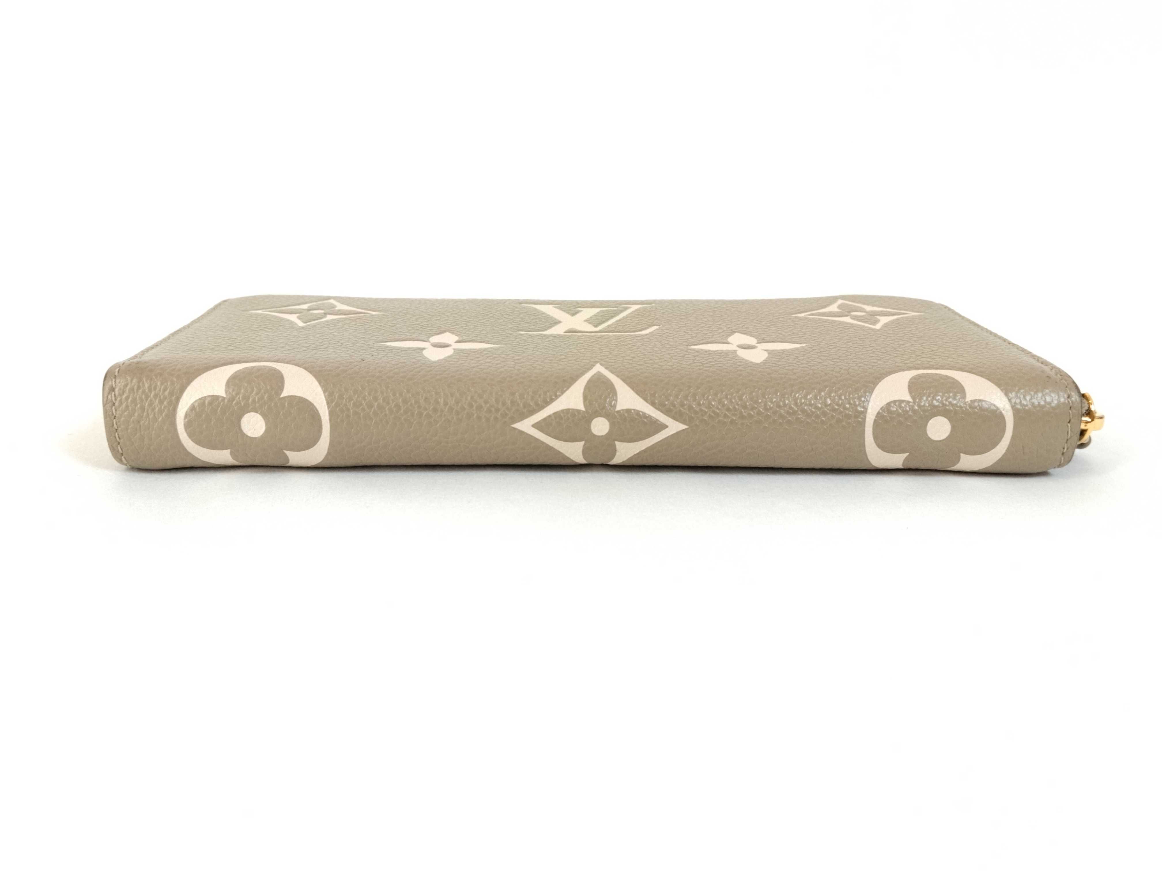 Monogram Empreinte LV Monogram Empreinte Bicolor Portefeuille Clemence Round Zip Long Wallet M82478 Khaki/Beige RFID detected Wallet — view 4