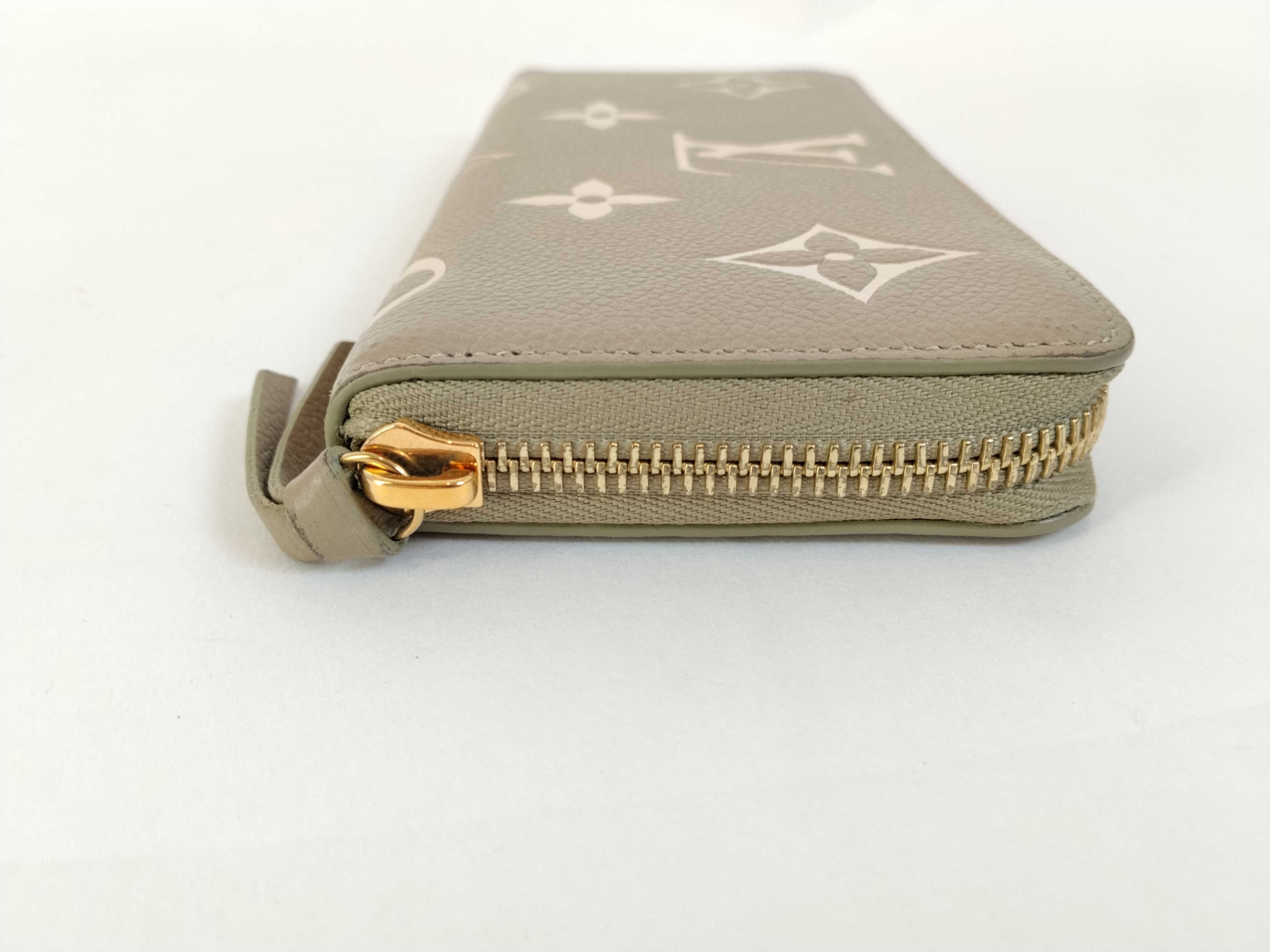 Monogram Empreinte LV Monogram Empreinte Bicolor Portefeuille Clemence Round Zip Long Wallet M82478 Khaki/Beige RFID detected Wallet — view 5