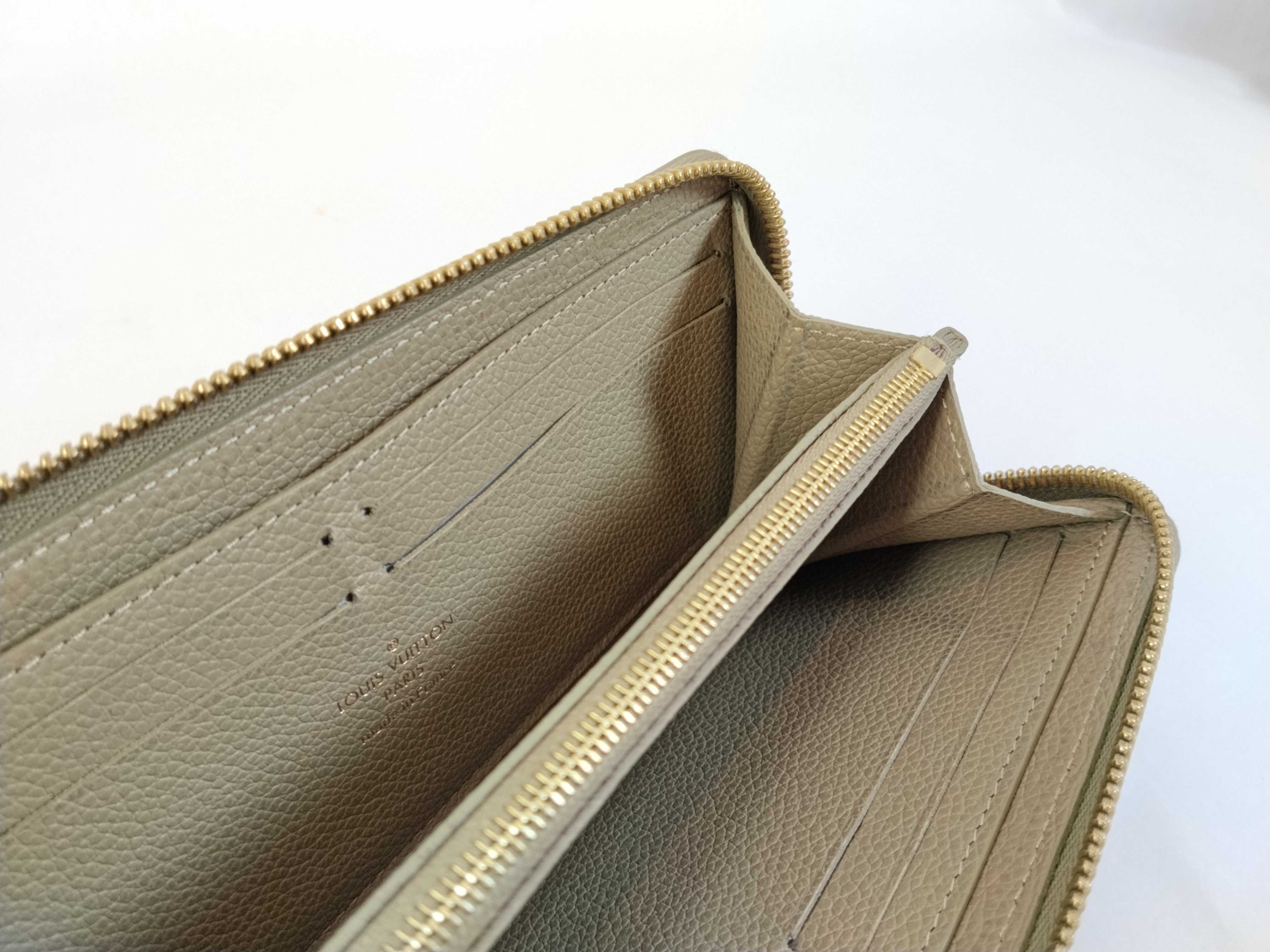 Monogram Empreinte LV Monogram Empreinte Bicolor Portefeuille Clemence Round Zip Long Wallet M82478 Khaki/Beige RFID detected Wallet — view 9