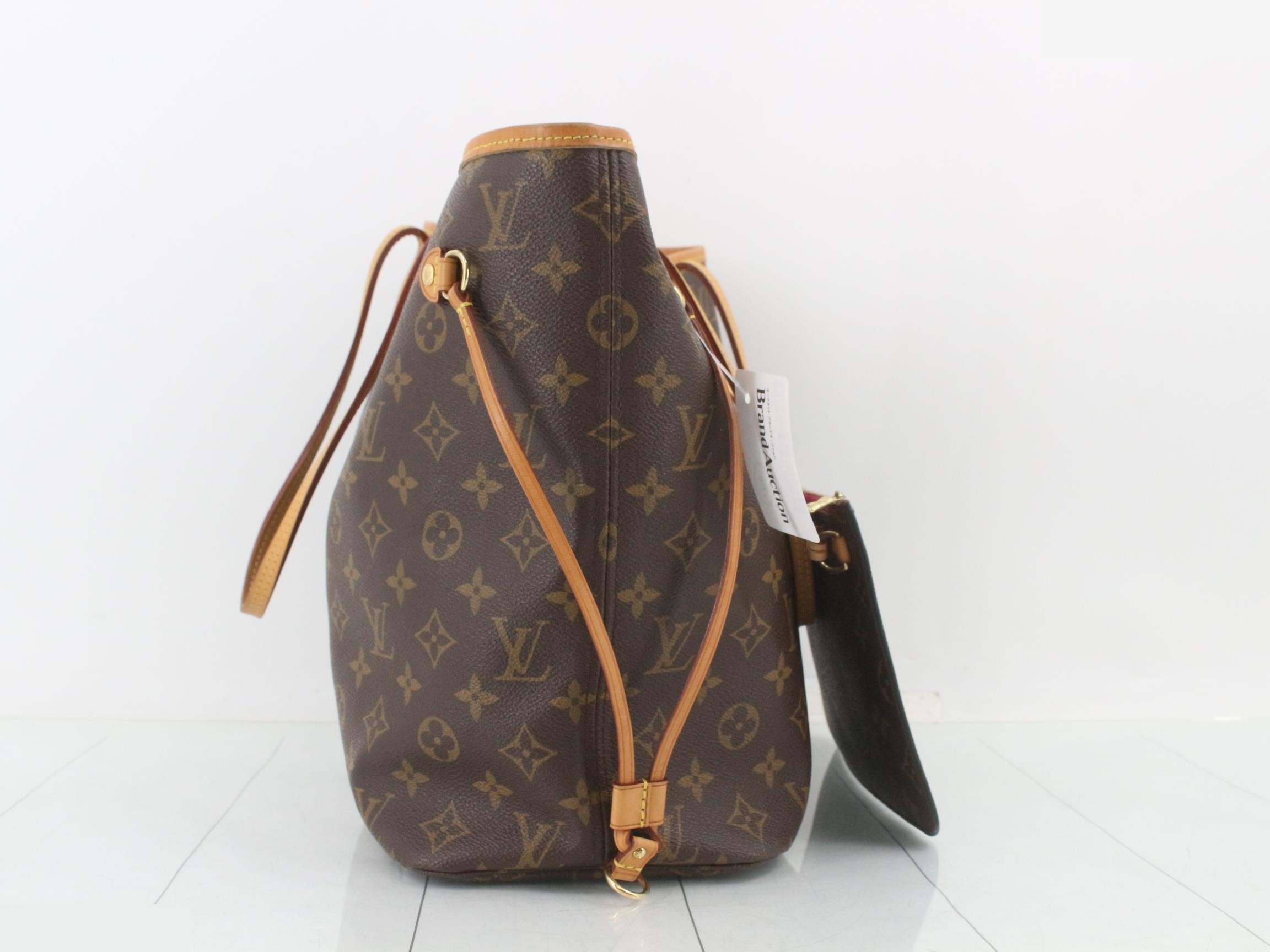 Monogram Neverfull MM Fuchsia Tote Bag with Pouch — view 3