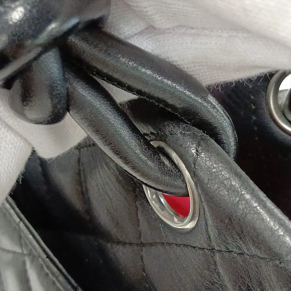 Cambon Line Lambskin Tote Bag, Black with Silver Hardware, Item No. 11385129, Series No. 11 — view 15