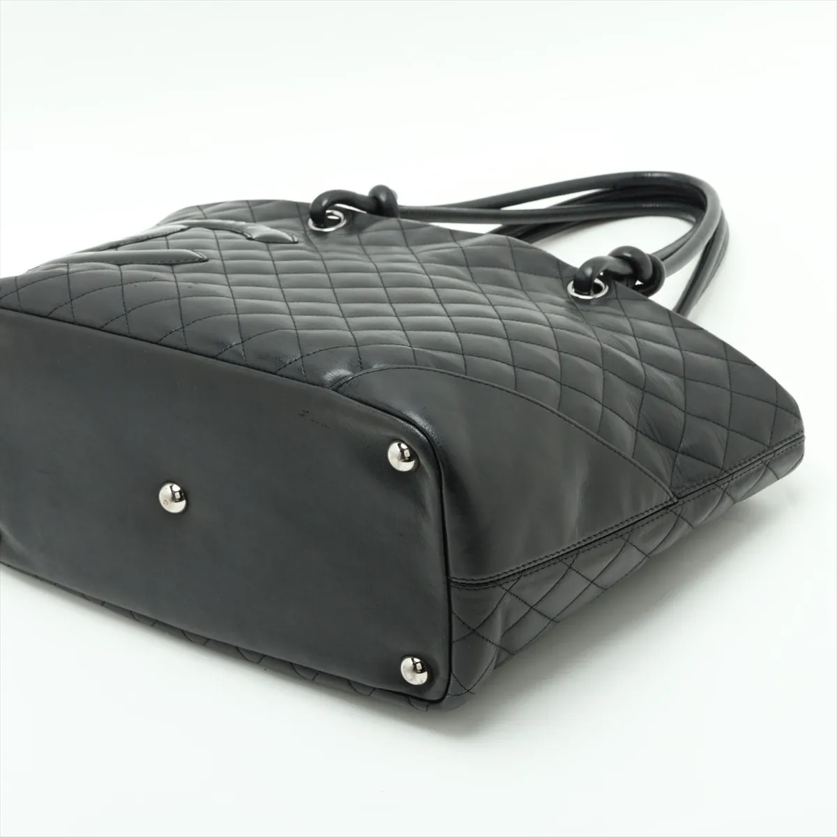 Cambon Line Lambskin Tote Bag, Black with Silver Hardware, Item No. 11385129, Series No. 11 — view 3