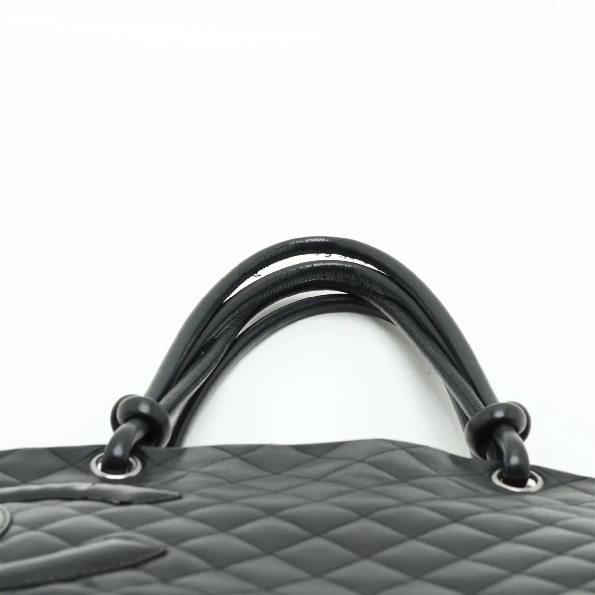 Cambon Line Lambskin Tote Bag, Black with Silver Hardware, Item No. 11385129, Series No. 11 — view 6