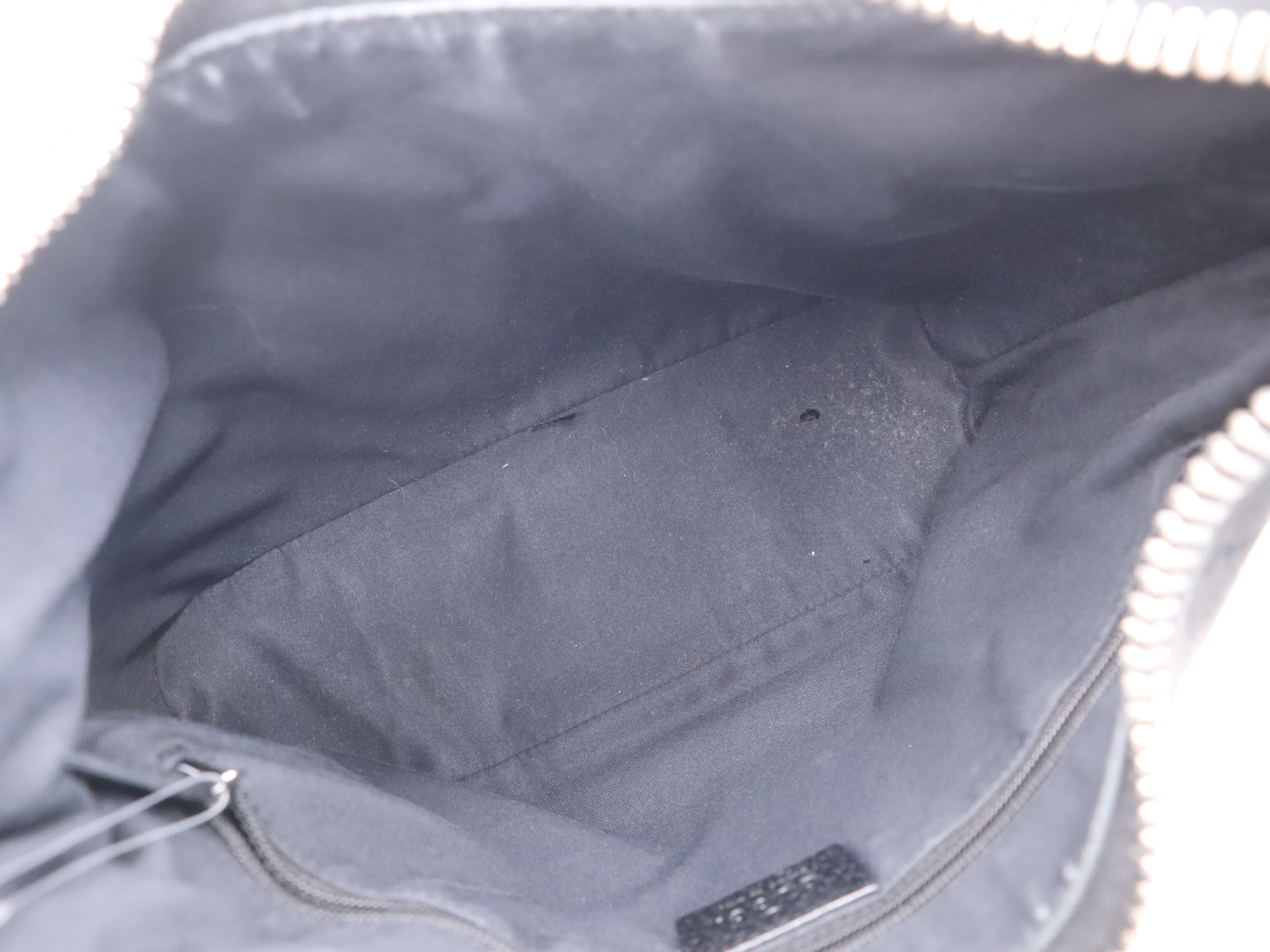 115003GG Canvas/Leather Hobo One-Shoulder Bag, Black Shoulder Bag — view 12