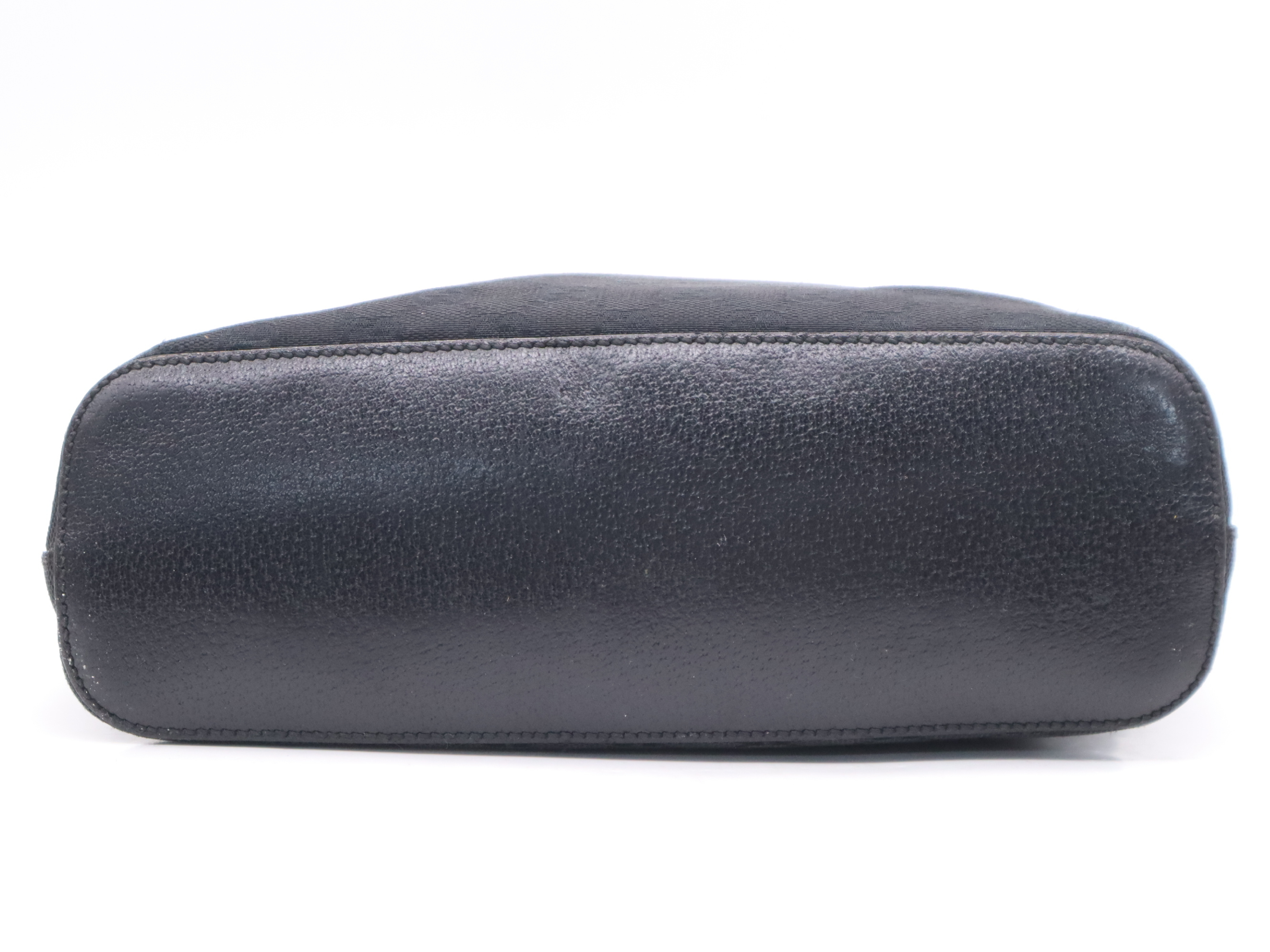 115003GG Canvas/Leather Hobo One-Shoulder Bag, Black Shoulder Bag — view 4