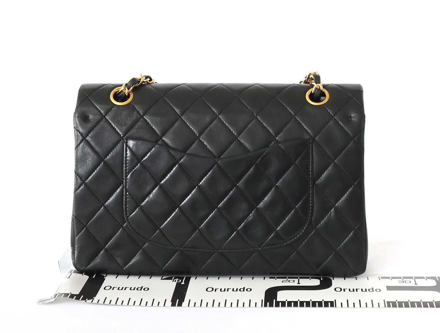 Matelassé 25 Lambskin Double Flap Double Chain Shoulder Bag, Black — view 2
