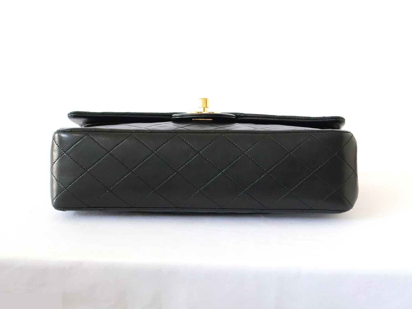 Matelassé 25 Lambskin Double Flap Double Chain Shoulder Bag, Black — view 5