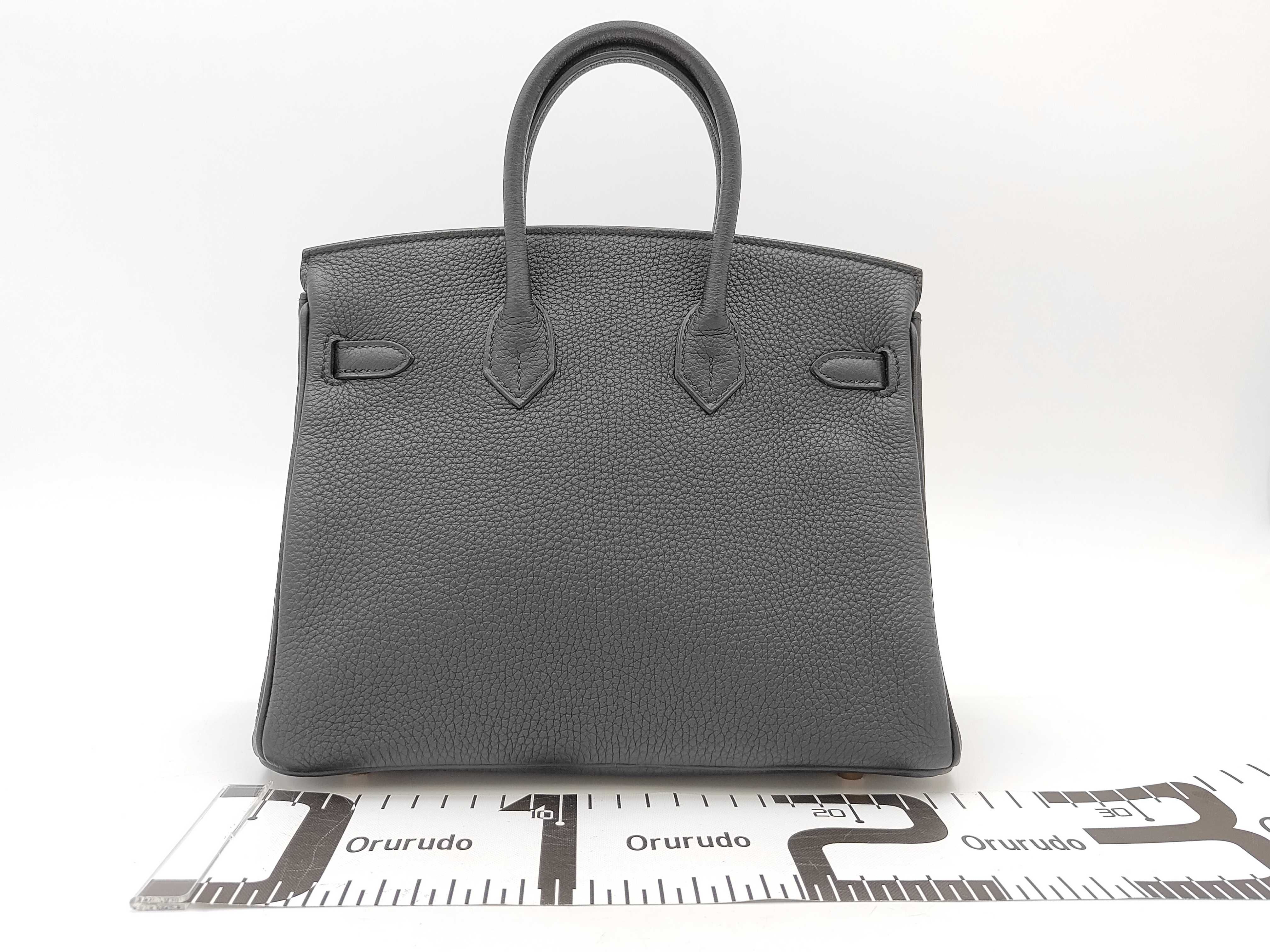 Birkin 25 C stamp Togo Black PG Handbag — view 2