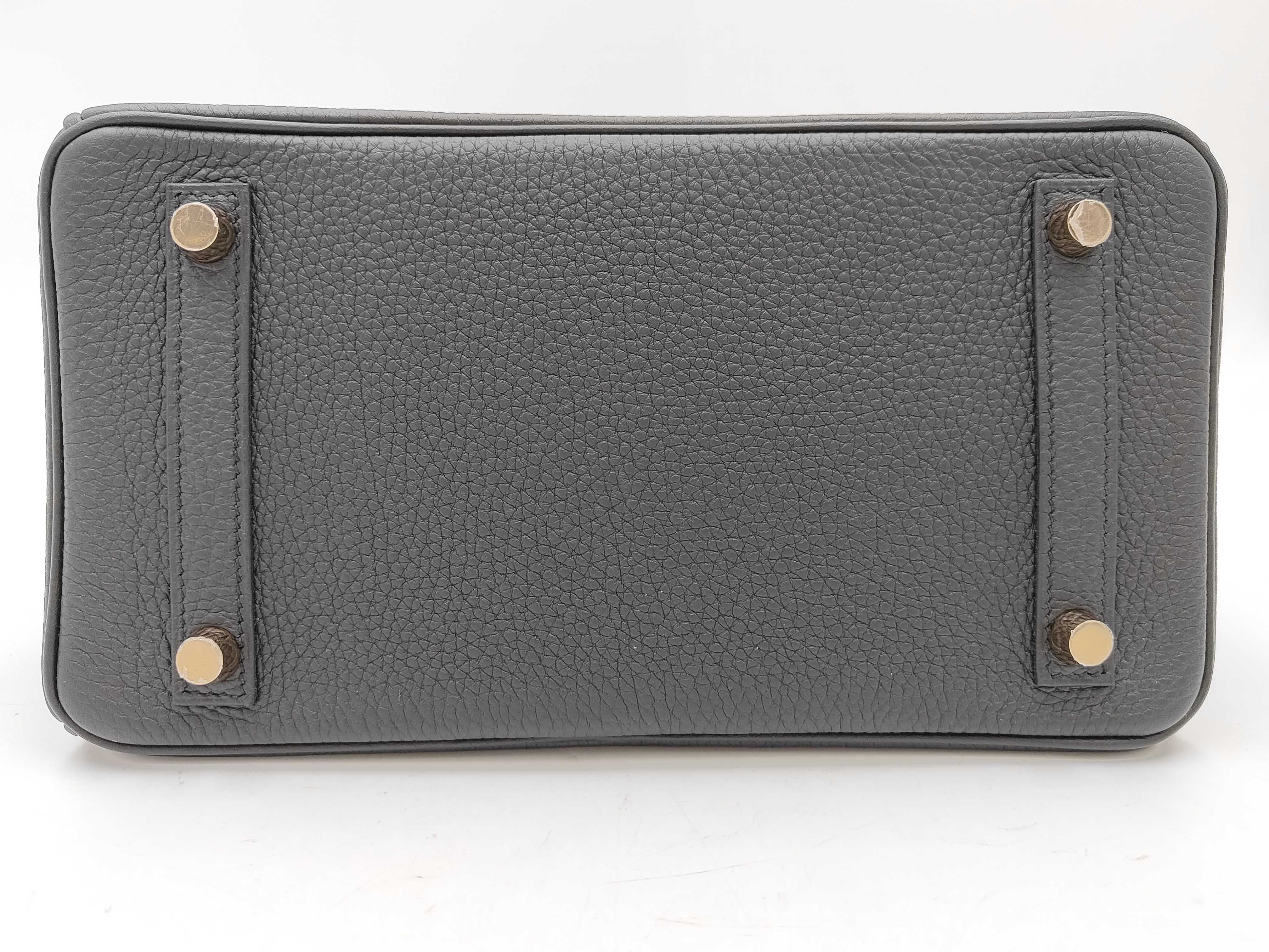 Birkin 25 C stamp Togo Black PG Handbag — view 7