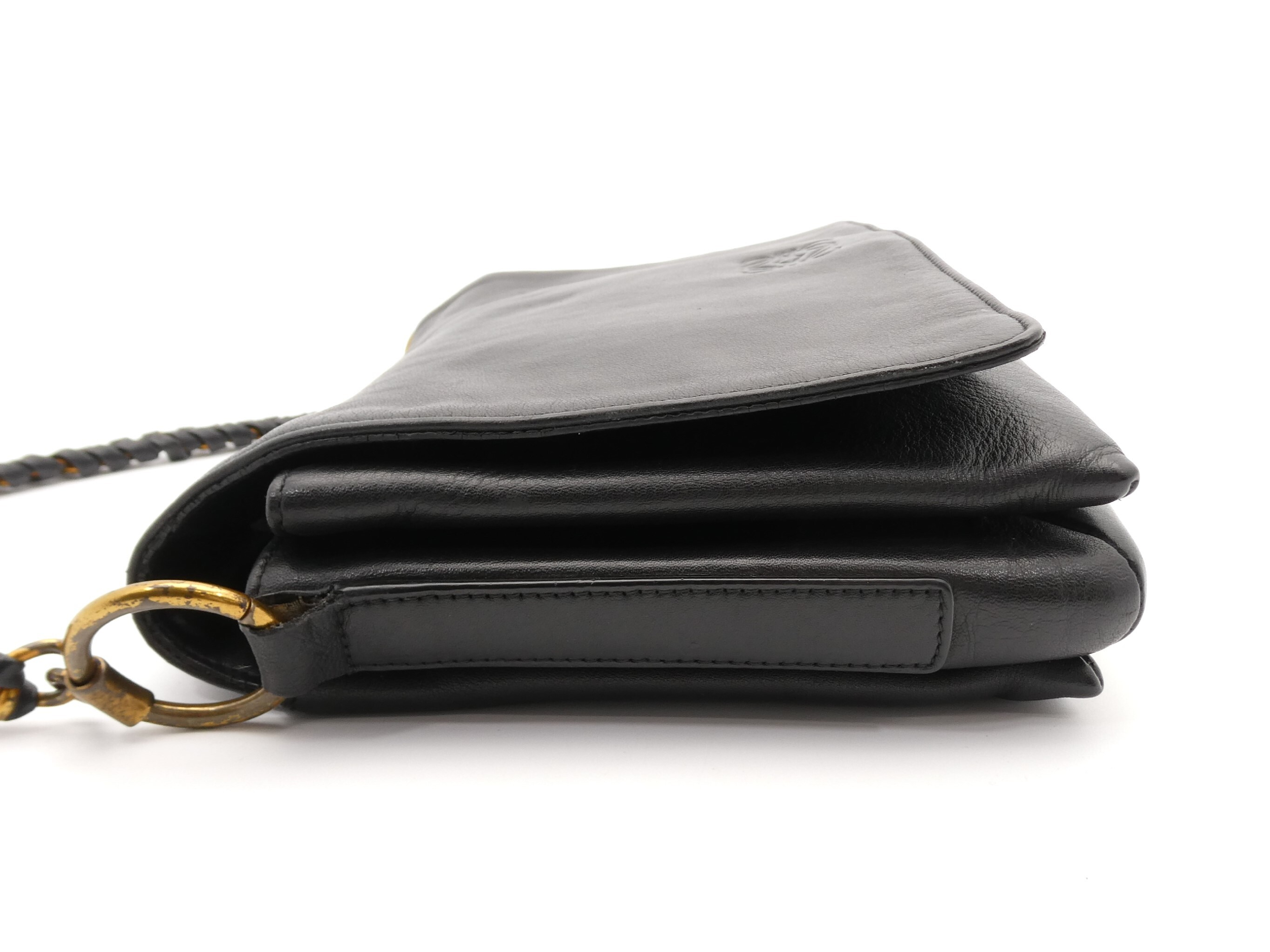Anagram Leather Chain Shoulder Bag — view 3